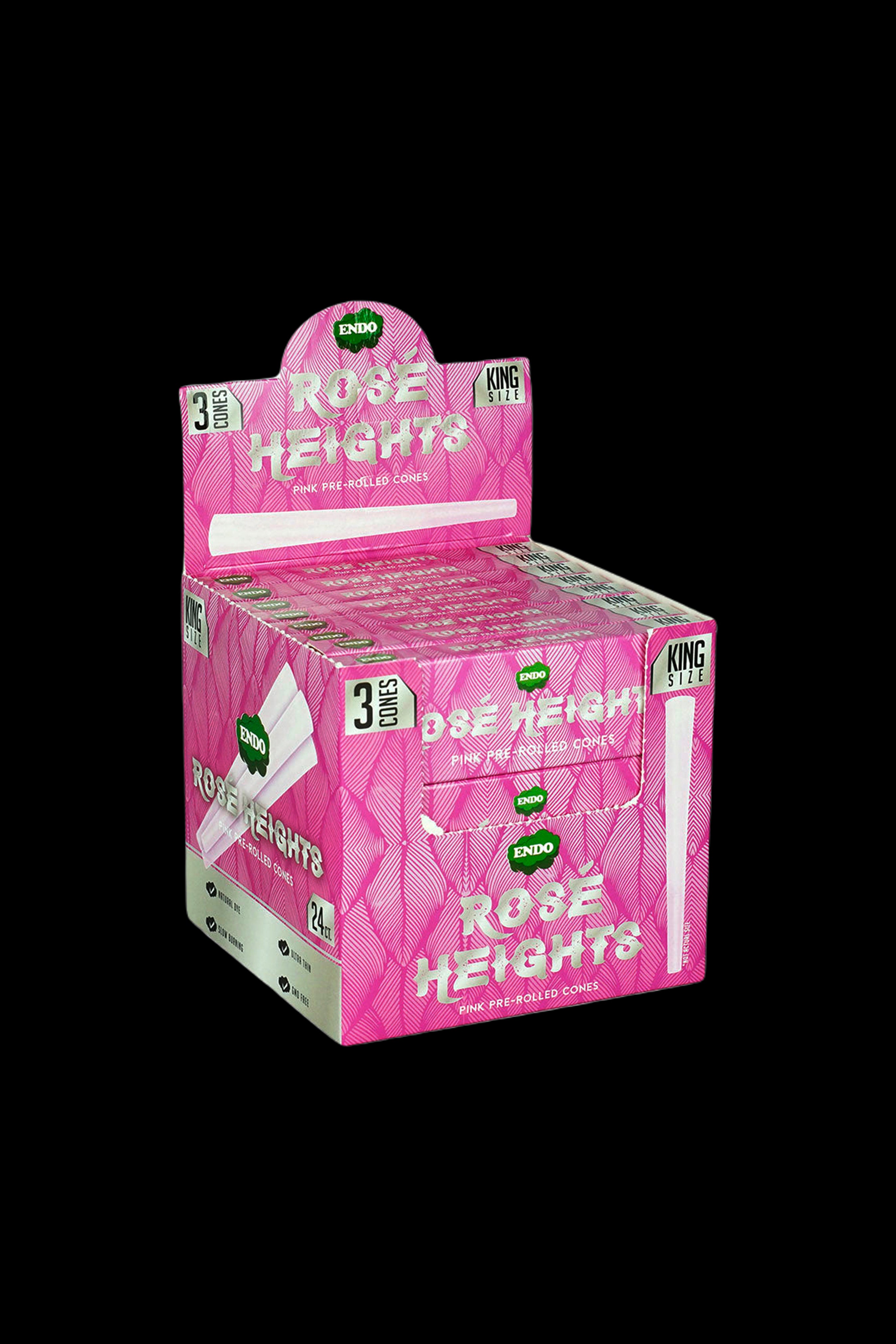Endo Rose Heights Pink Pre - Rolled Cones: 24 - Pack Colorful Smoking Delight