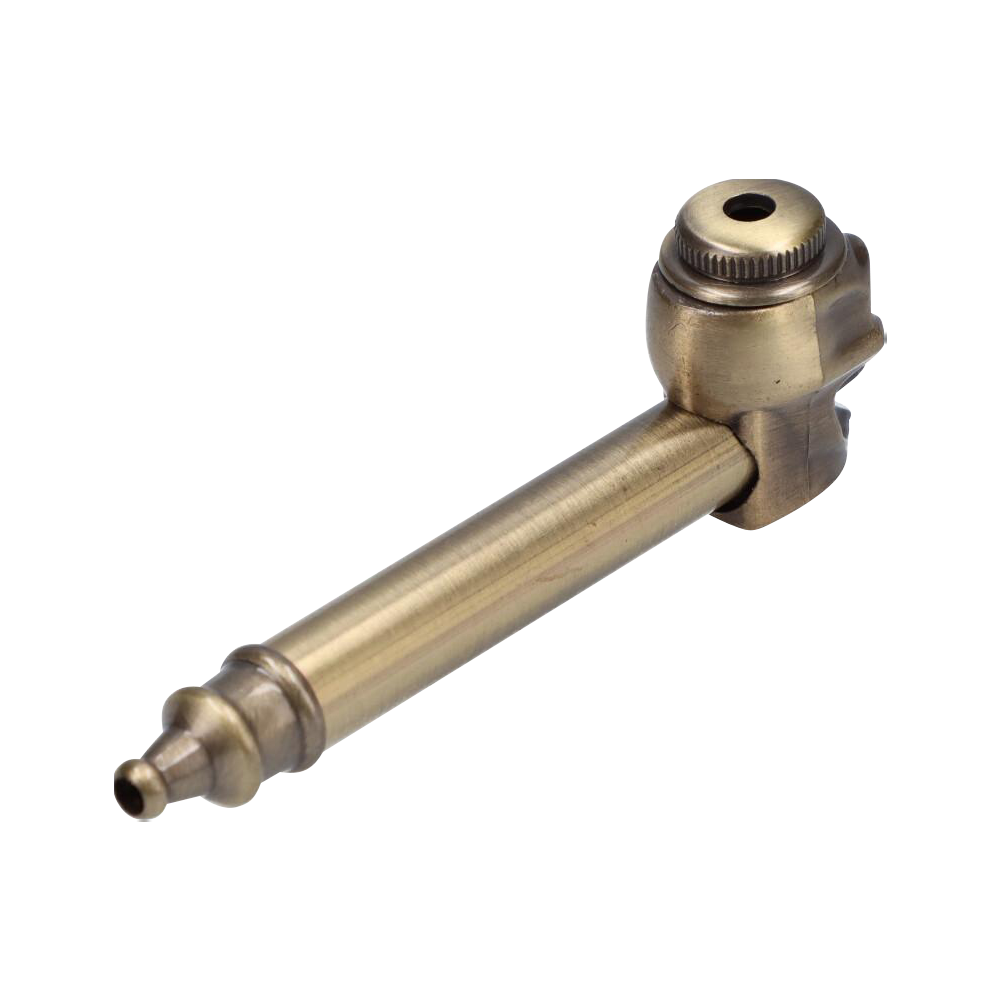 Stunning Metal Hand Pipe Featuring a Detailed Skull Head