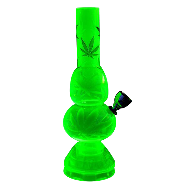 Stunning Mini Acrylic Double Bubble Water Pipe with Integrated Grinder Base