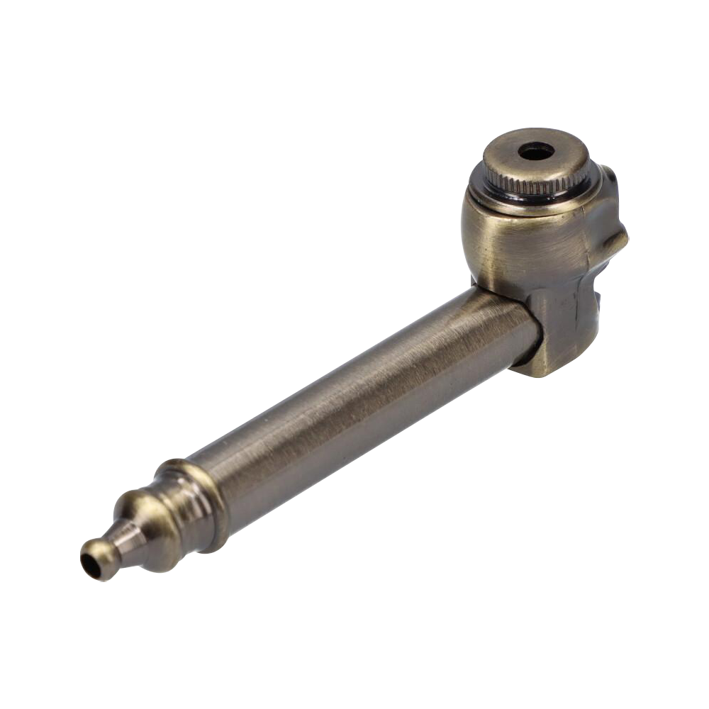 Stunning Metal Hand Pipe Featuring a Detailed Skull Head