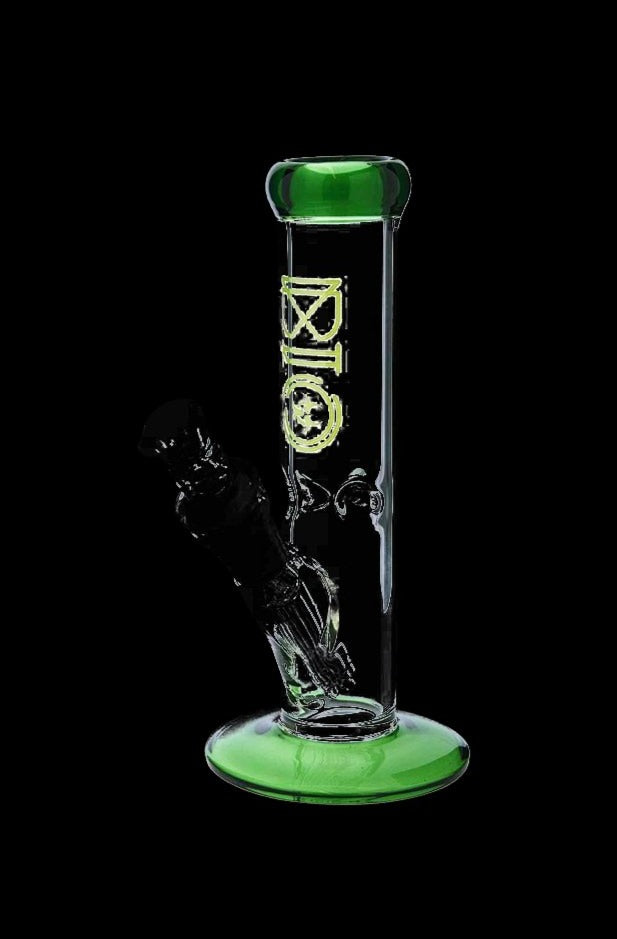 Bio Hazard Glass Straight Ice Bong with Stunning Color Accents