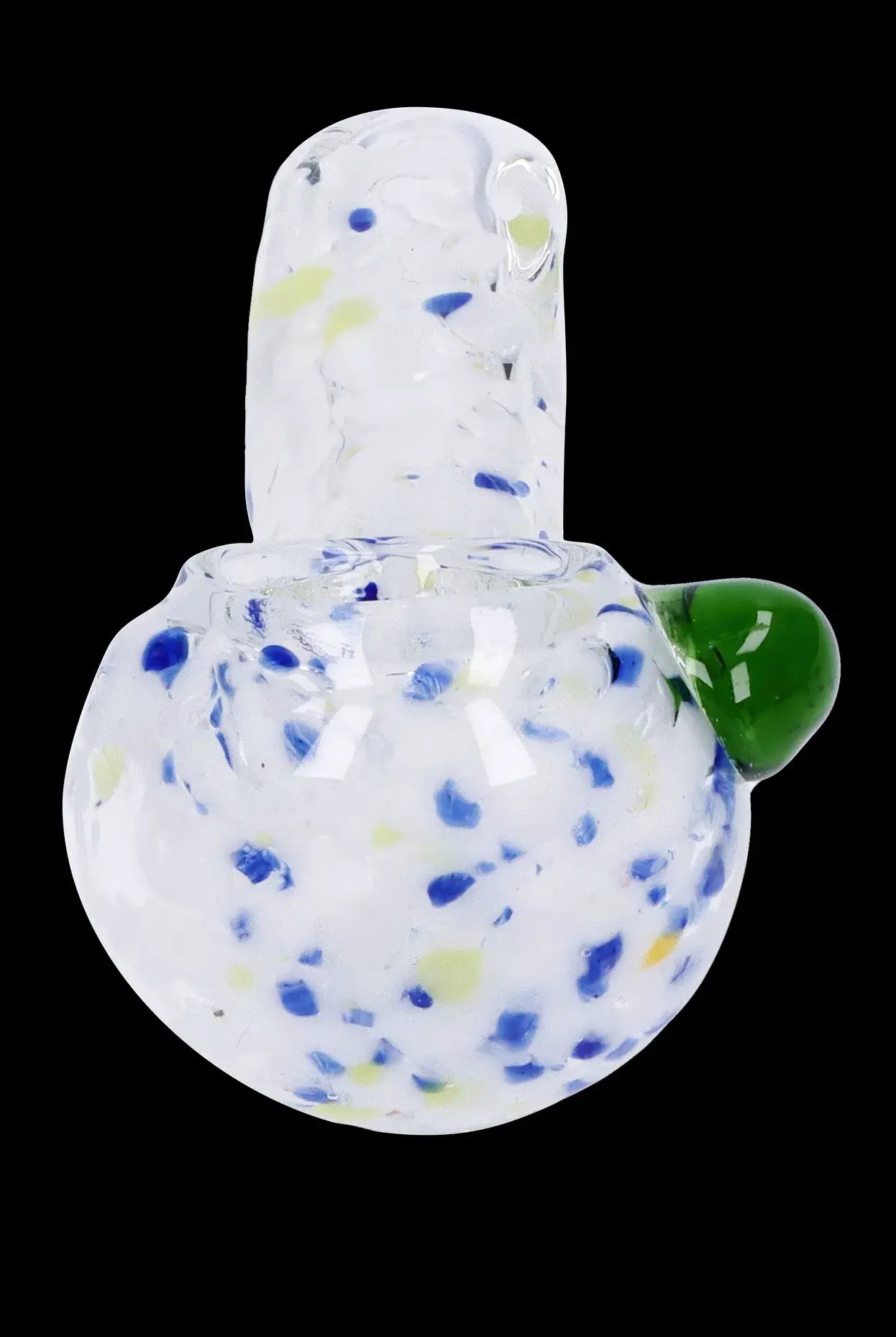 3.5-Inch Frit Glass Pipe with Unique Square Mouthpiece
