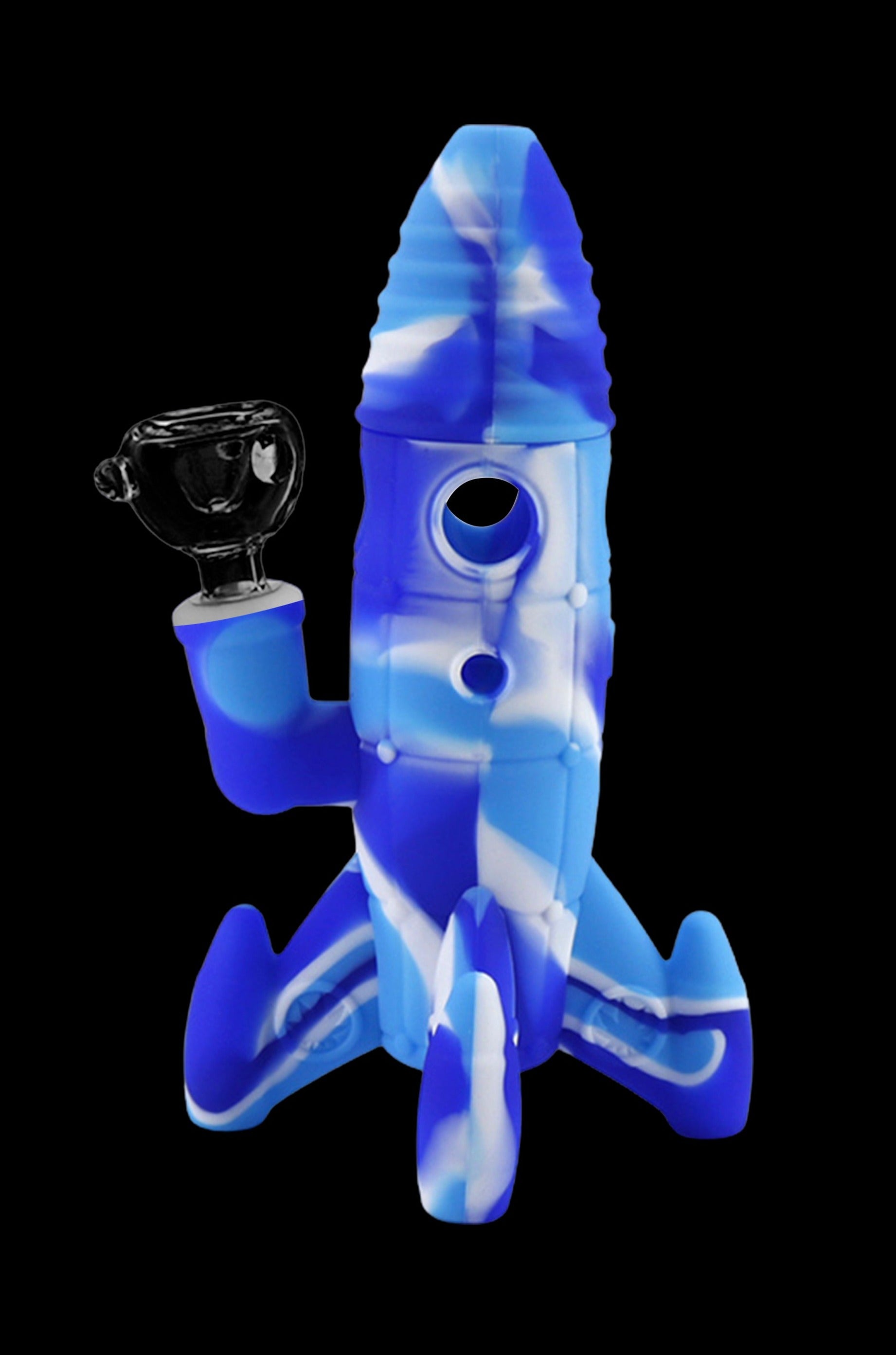 Cloud 8 Rocket Ship Silicone & Glass Water Pipe - Blast Off in Style!
