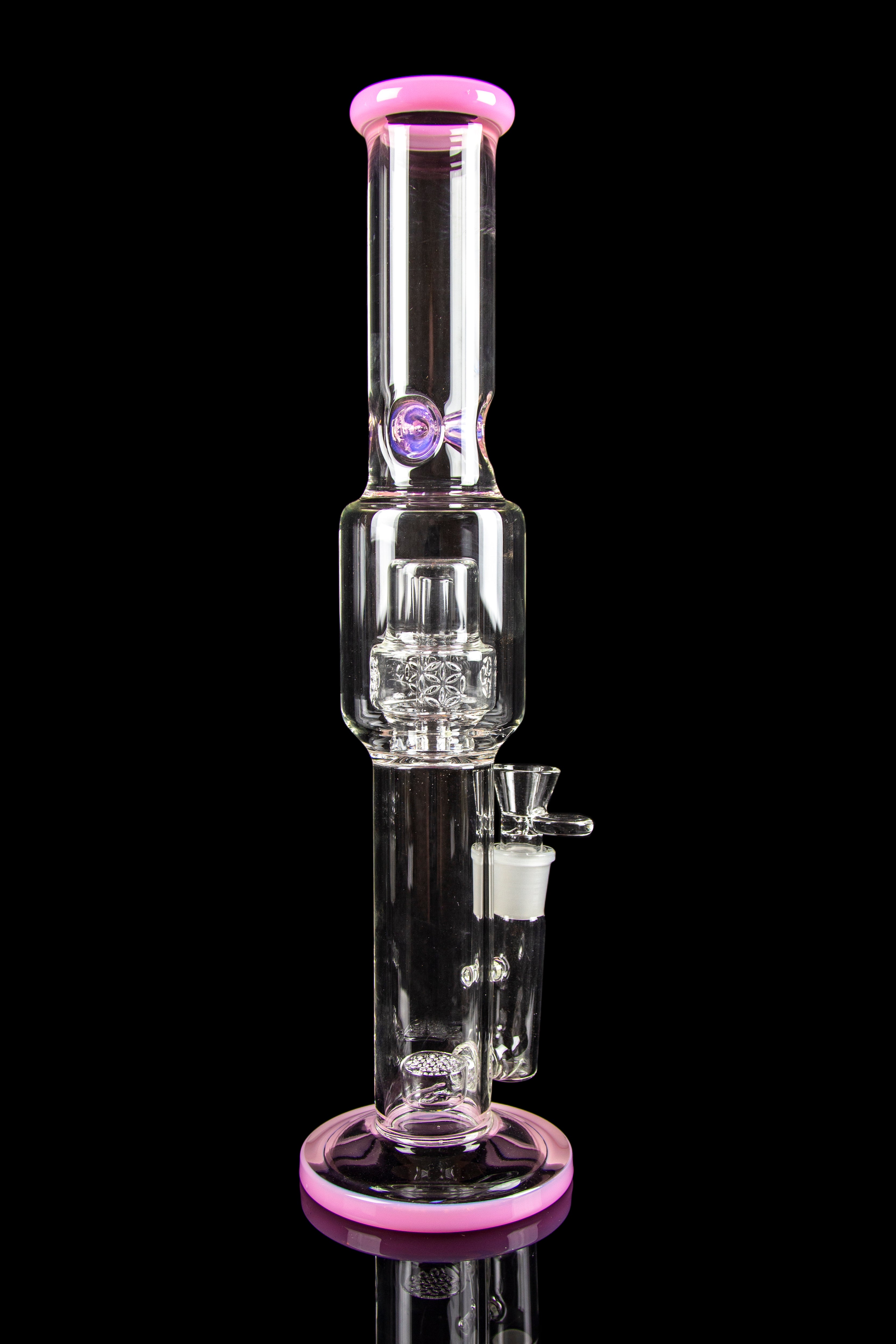 Calibear Tree of Life Straight Tube Water Pipe - A Timeless Smoking Companion