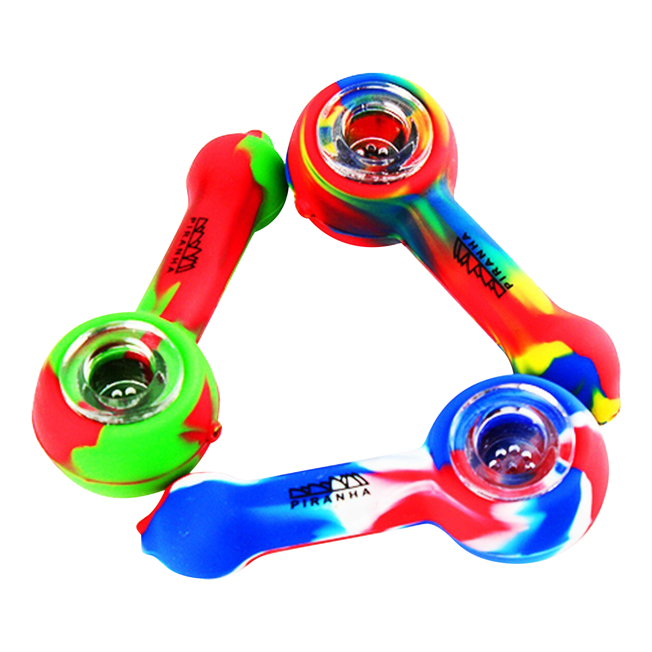 Piranha Silicone Hand Pipe with Premium Glass Bowl