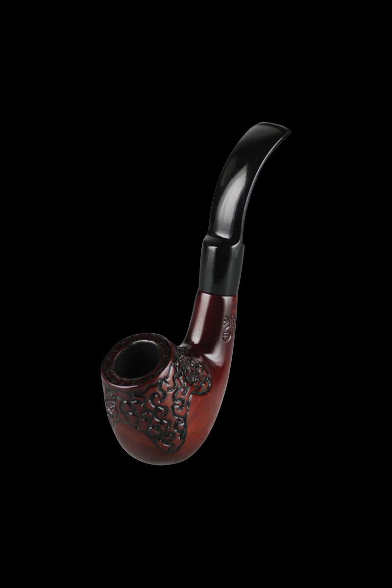 Pulsar Exquisitely Engraved Bent Brandy Tobacco Pipe