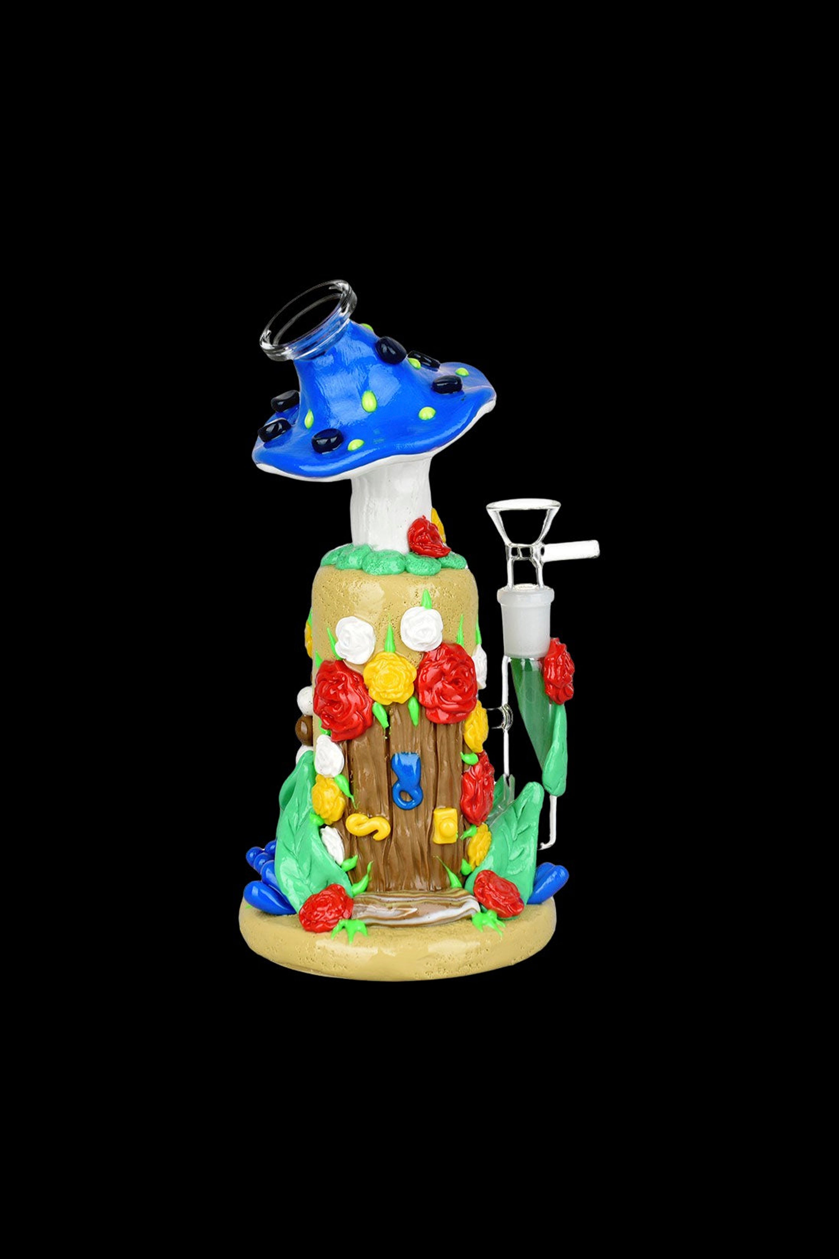 Magical Flower And Shroom Cottage Glow Water Pipe - A Must-Have!