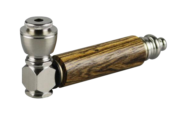 Exquisite Exotic Wood & Stainless Steel Hand Pipe