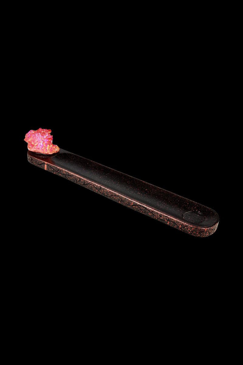 Stunning Metallic Splatter Druzy Crystal Incense Burner - A Must-Have!