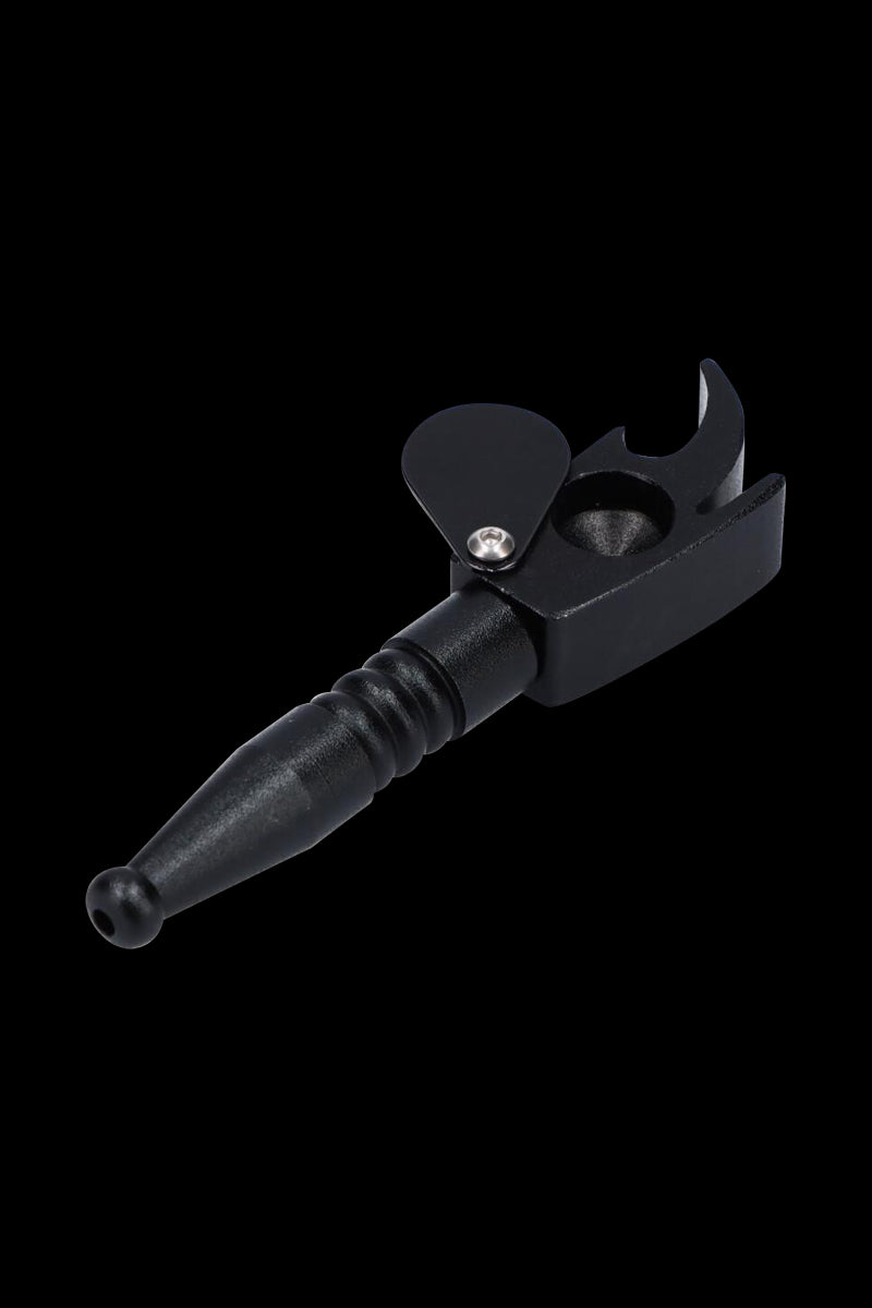 Incredible Metal Hand Pipe with Swivel Lid and Bottle Opener