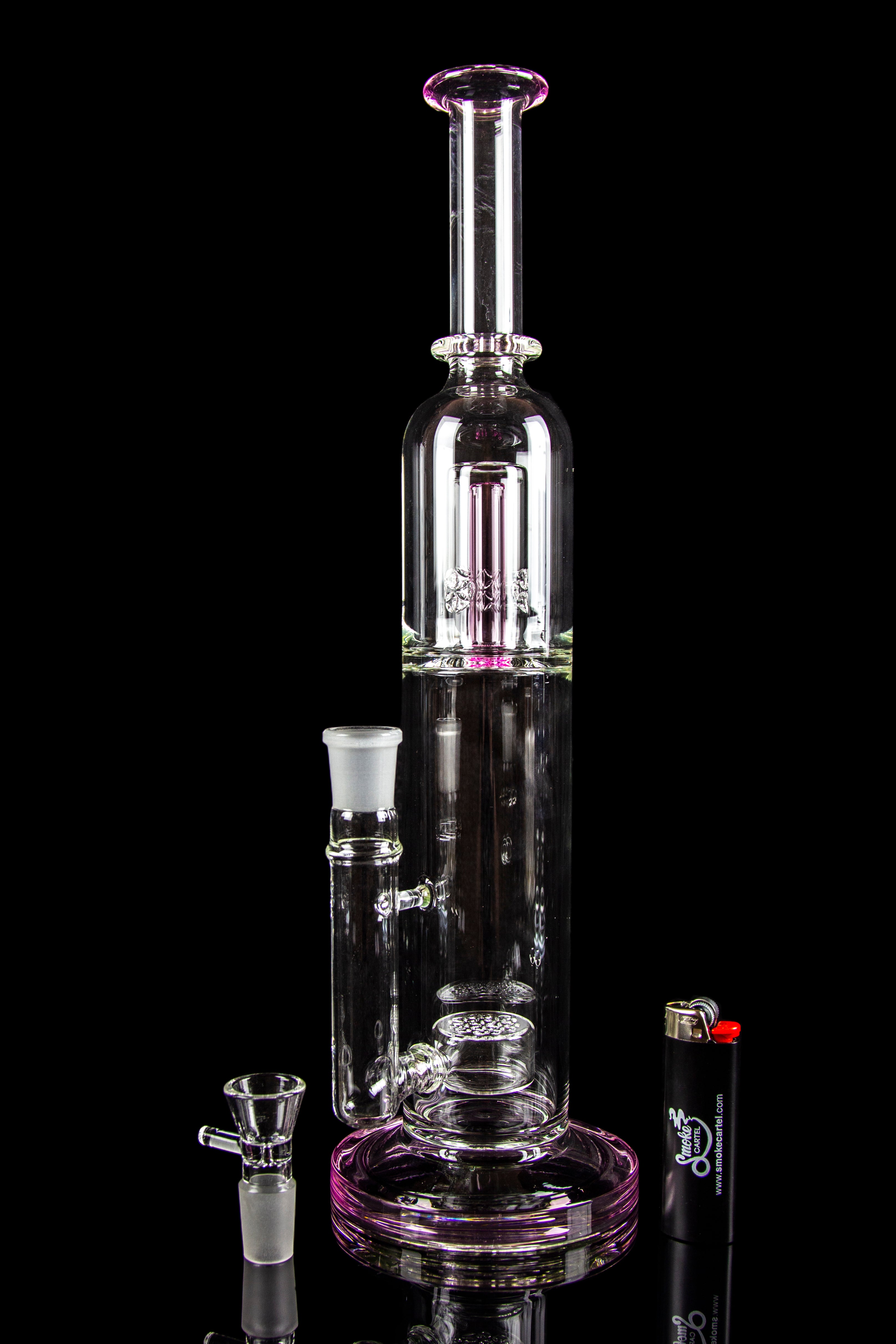 Explosive Cherry Bomb Domed Straight Tube with Vibrant Colored Accents