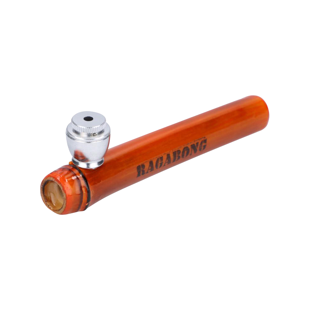 Elegant Bamboo Steamroller Pipe with Capped Herb Bowl