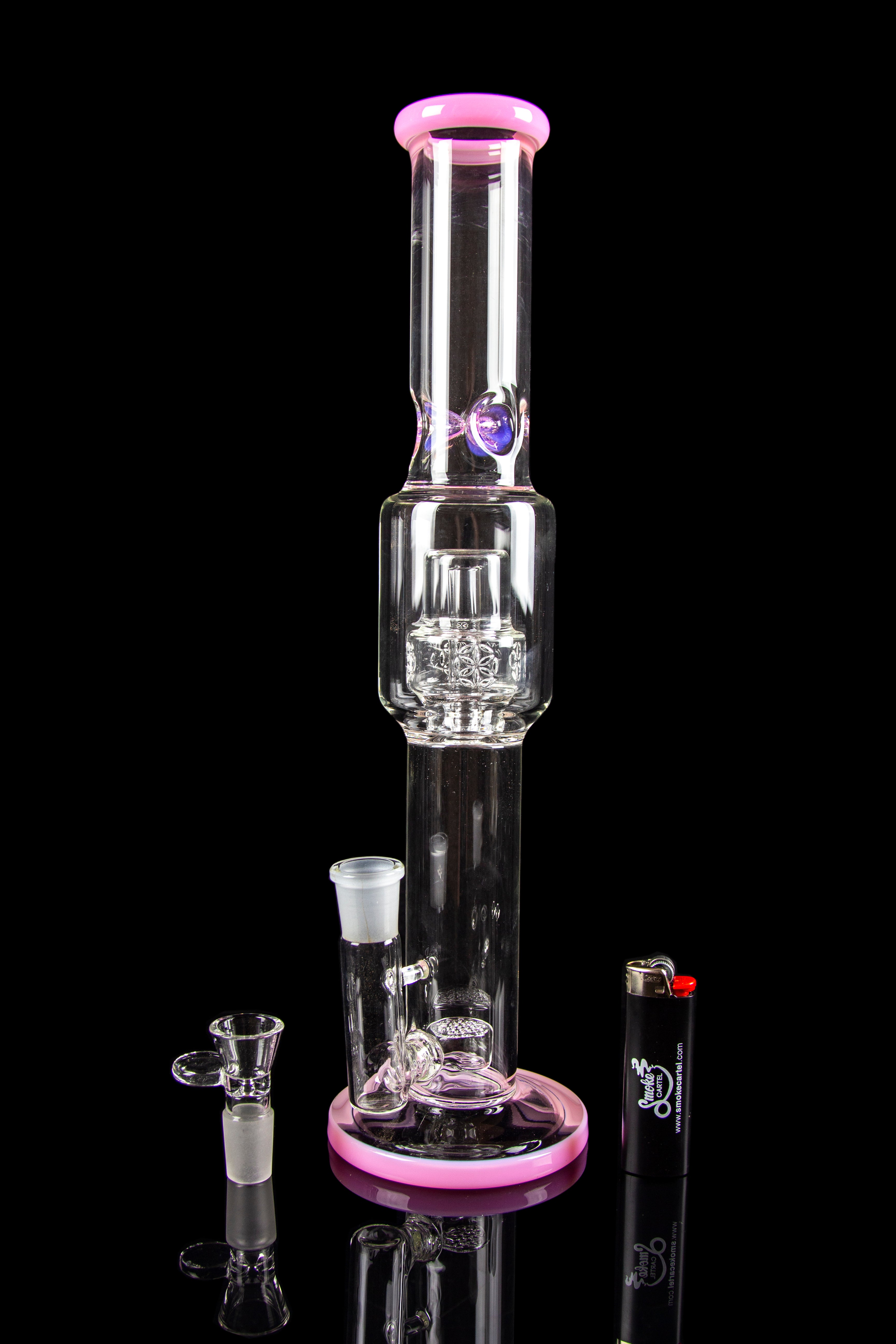 Calibear Tree of Life Straight Tube Water Pipe - A Timeless Smoking Companion