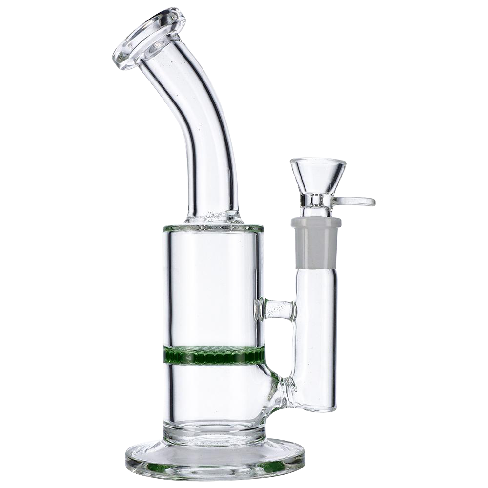 Stylish 9-Inch Glass Bubbler with HoneyComb Disc Perc