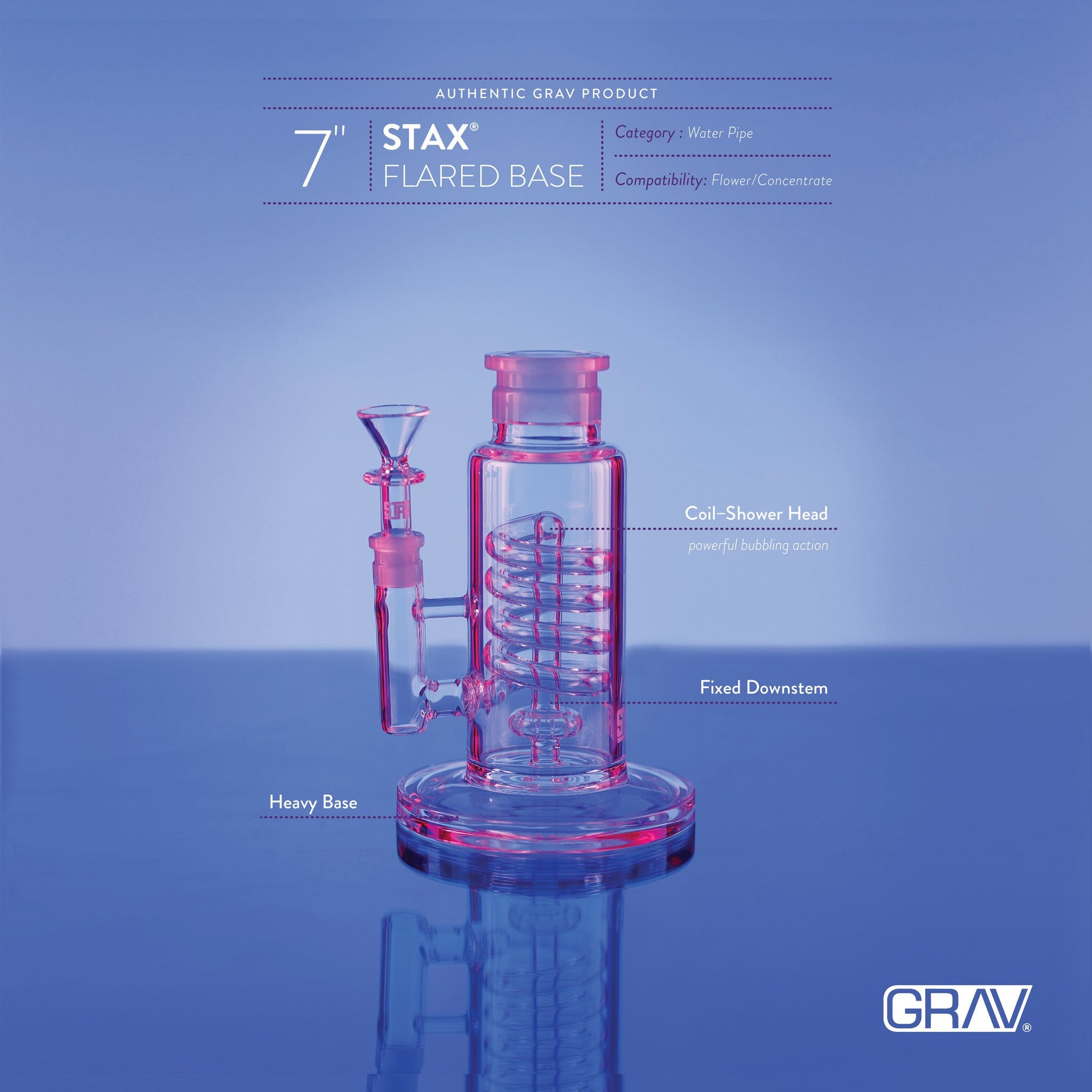 GRAV STAX Flare Base with Coil Showerhead Perc: Your Customizable Smoking Companion