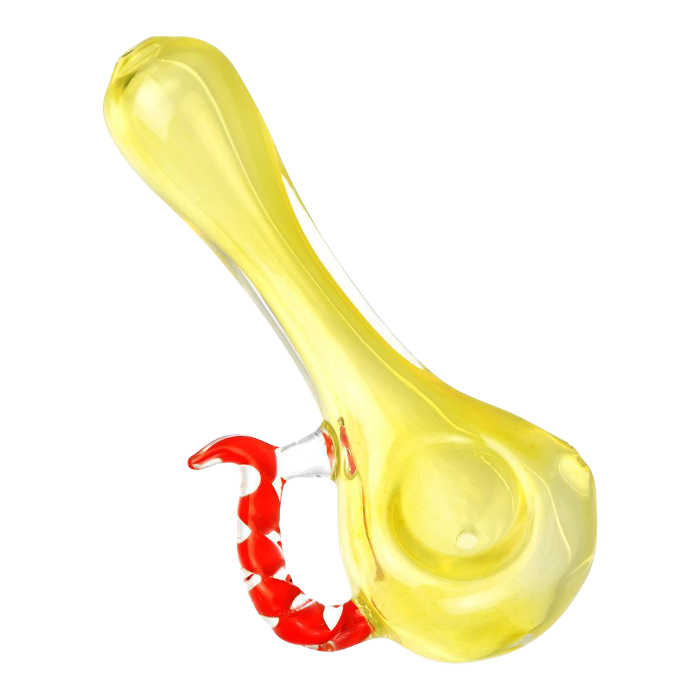 Stunning Fumed Hand Pipe with Spiral Horn Handle