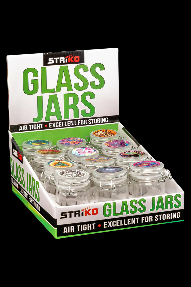 Mind-Blowing Psychedelic Glass Jars with Clamp - 12 Pack