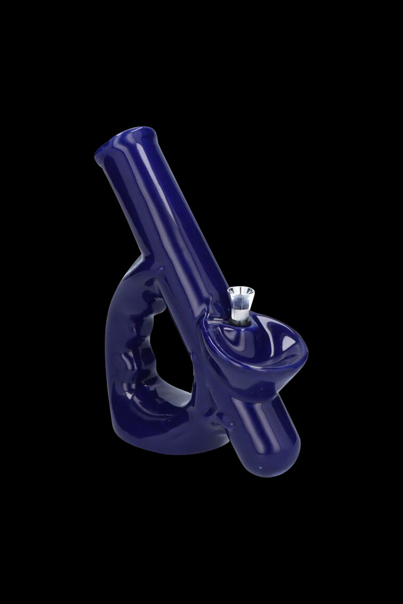 Gorgeous Grip Handle Ceramic Bong with Built-In Tray