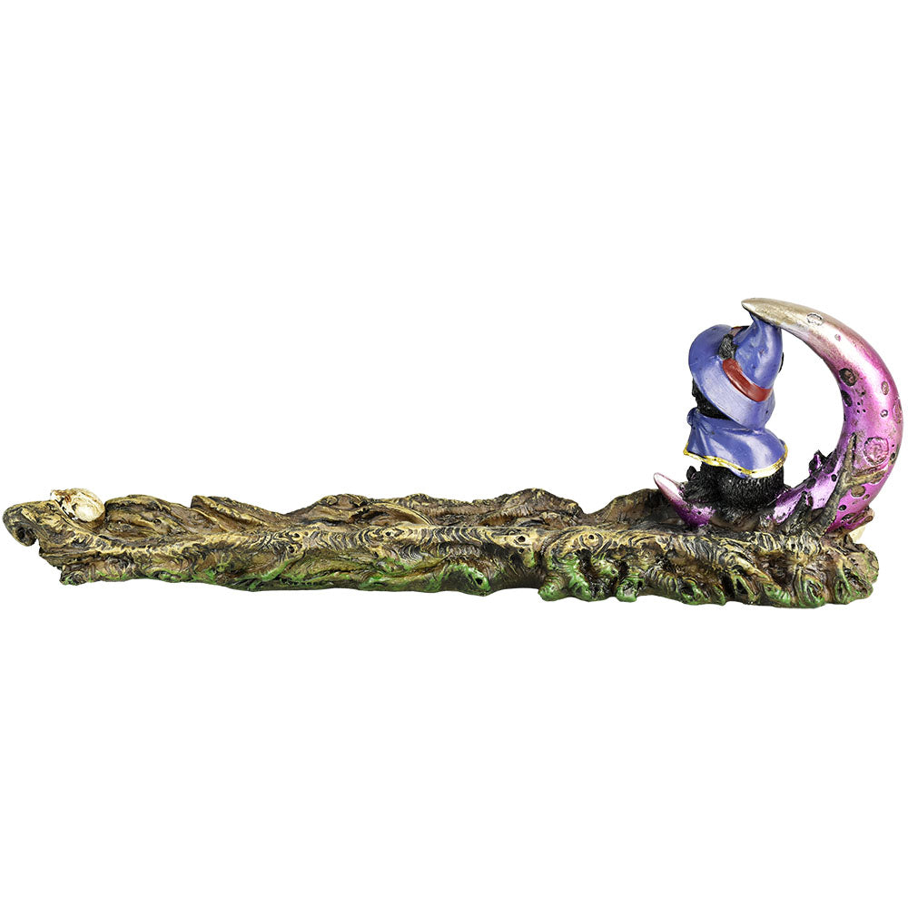 Enchanting Black Magic Cat Polyresin Incense Burner