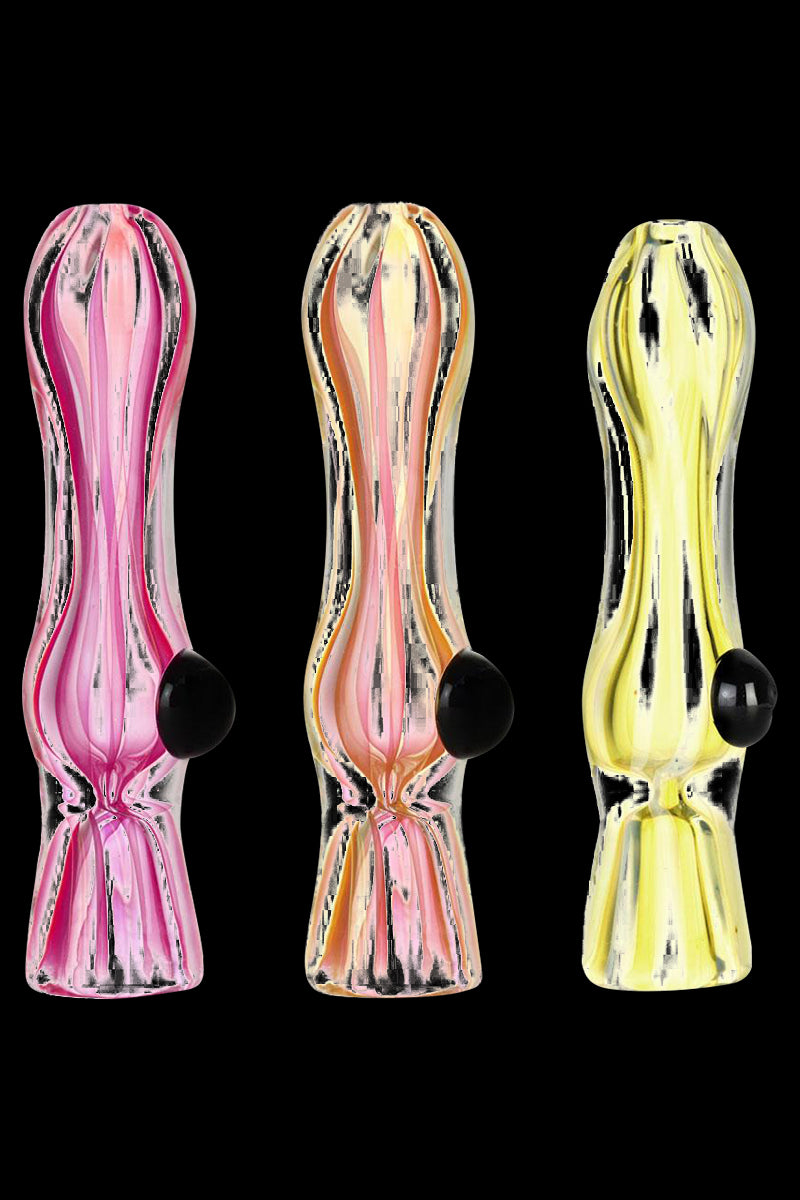 Stunning Fumed Glass Taster Bat with Decorative Marble