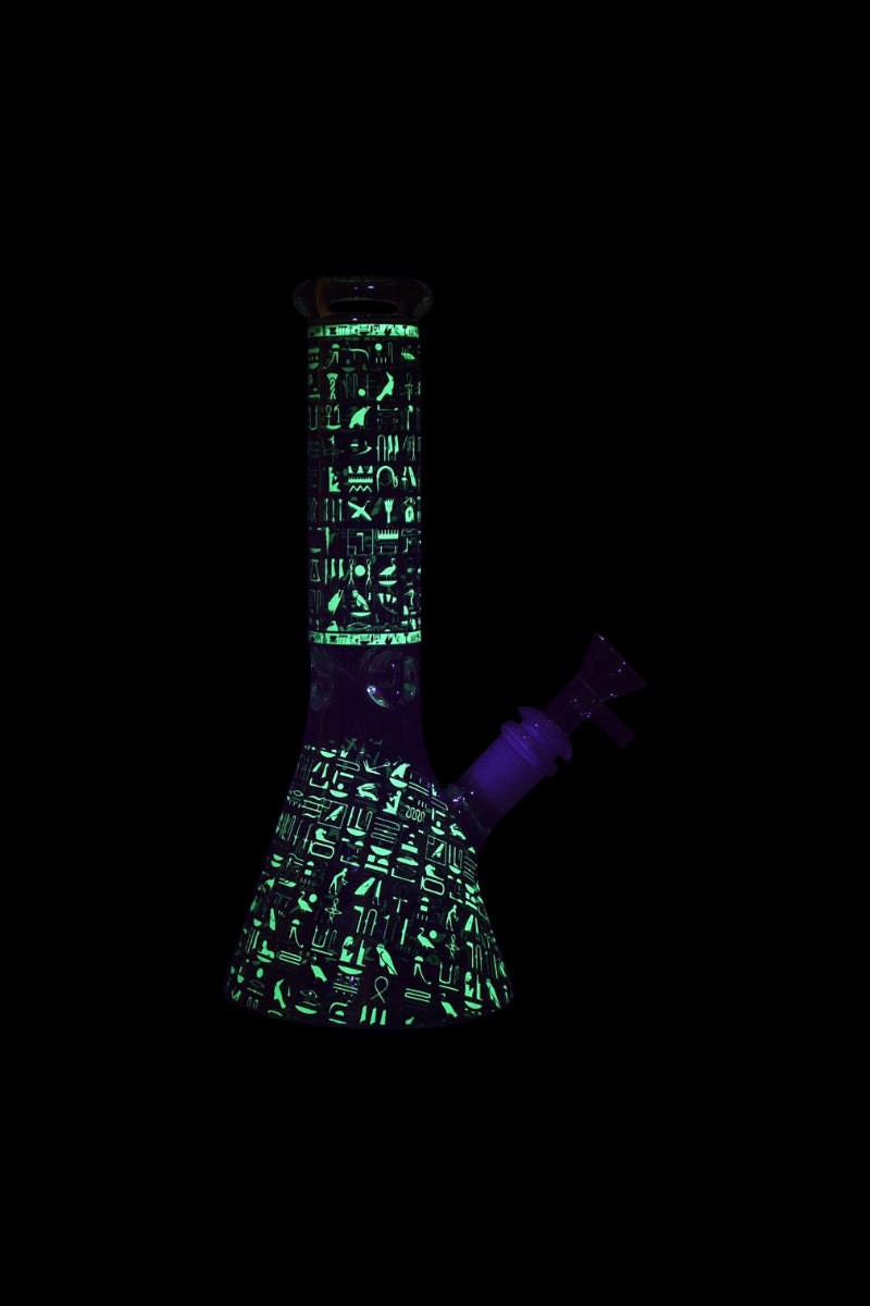 Enchanting Ancient Symbols Glow-in-the-Dark Water Pipe: A Magical Smoking Experience