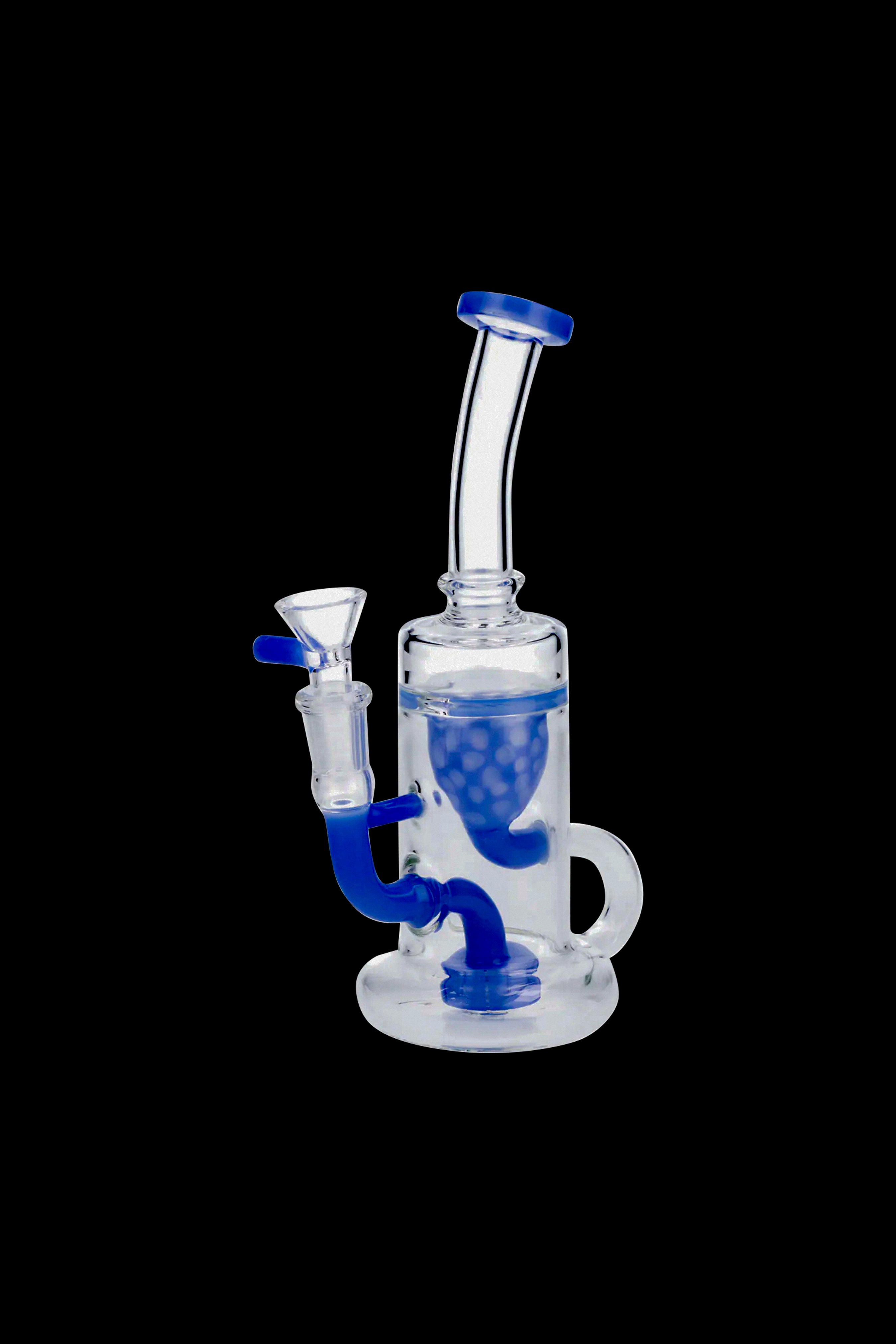 Stunning Milky Blue Showerhead Incycler Water Pipe - A Must - Have for Cannabis Lovers