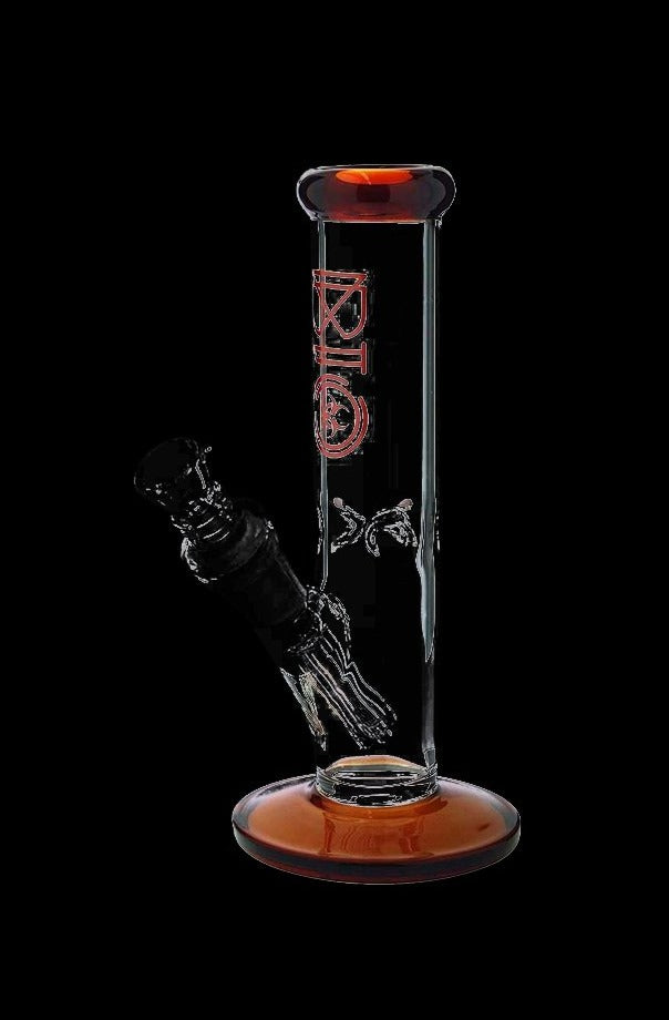 Bio Hazard Glass Straight Ice Bong with Stunning Color Accents