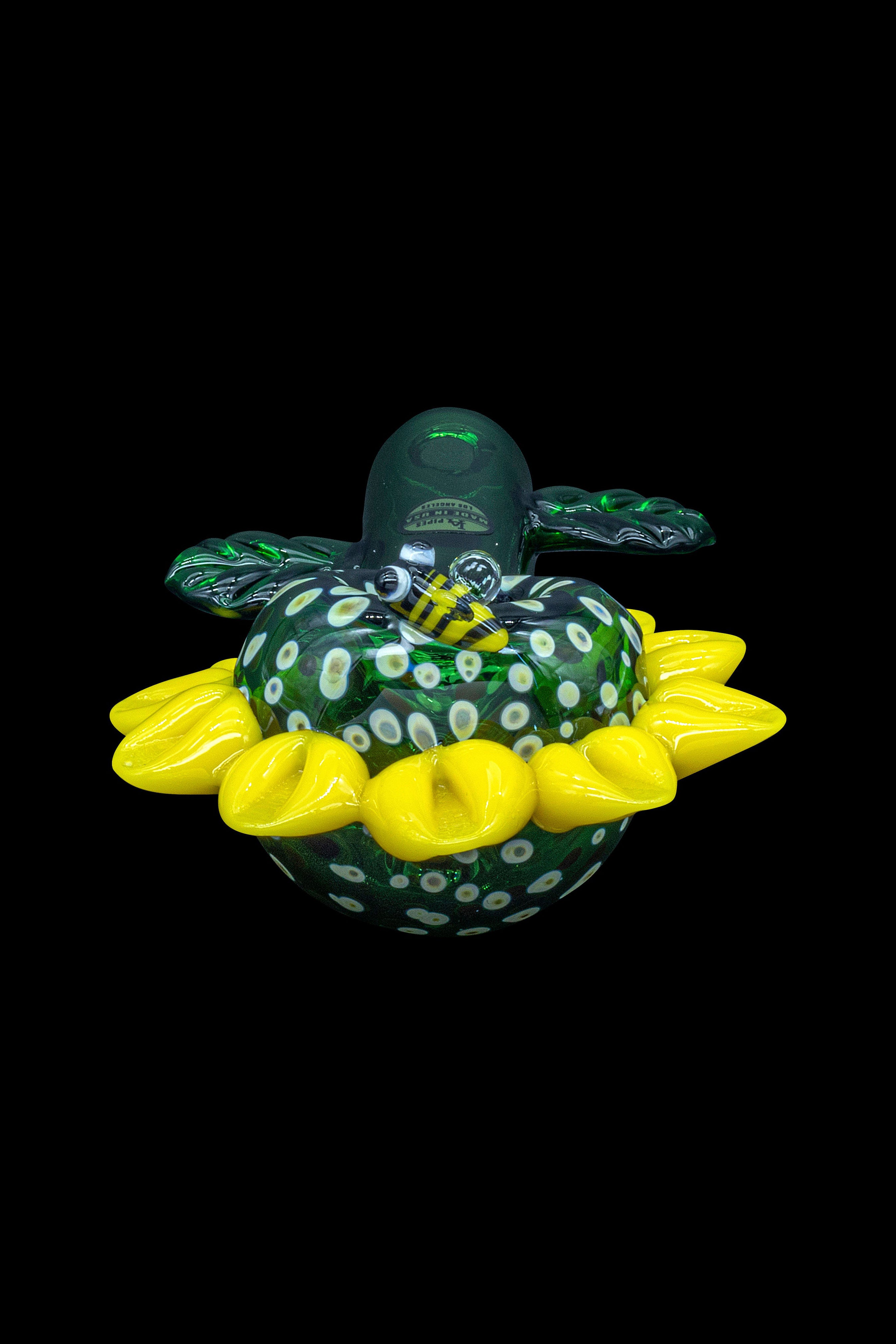 LA Pipes Sunny Sunflowers Glass Smoking Pipe