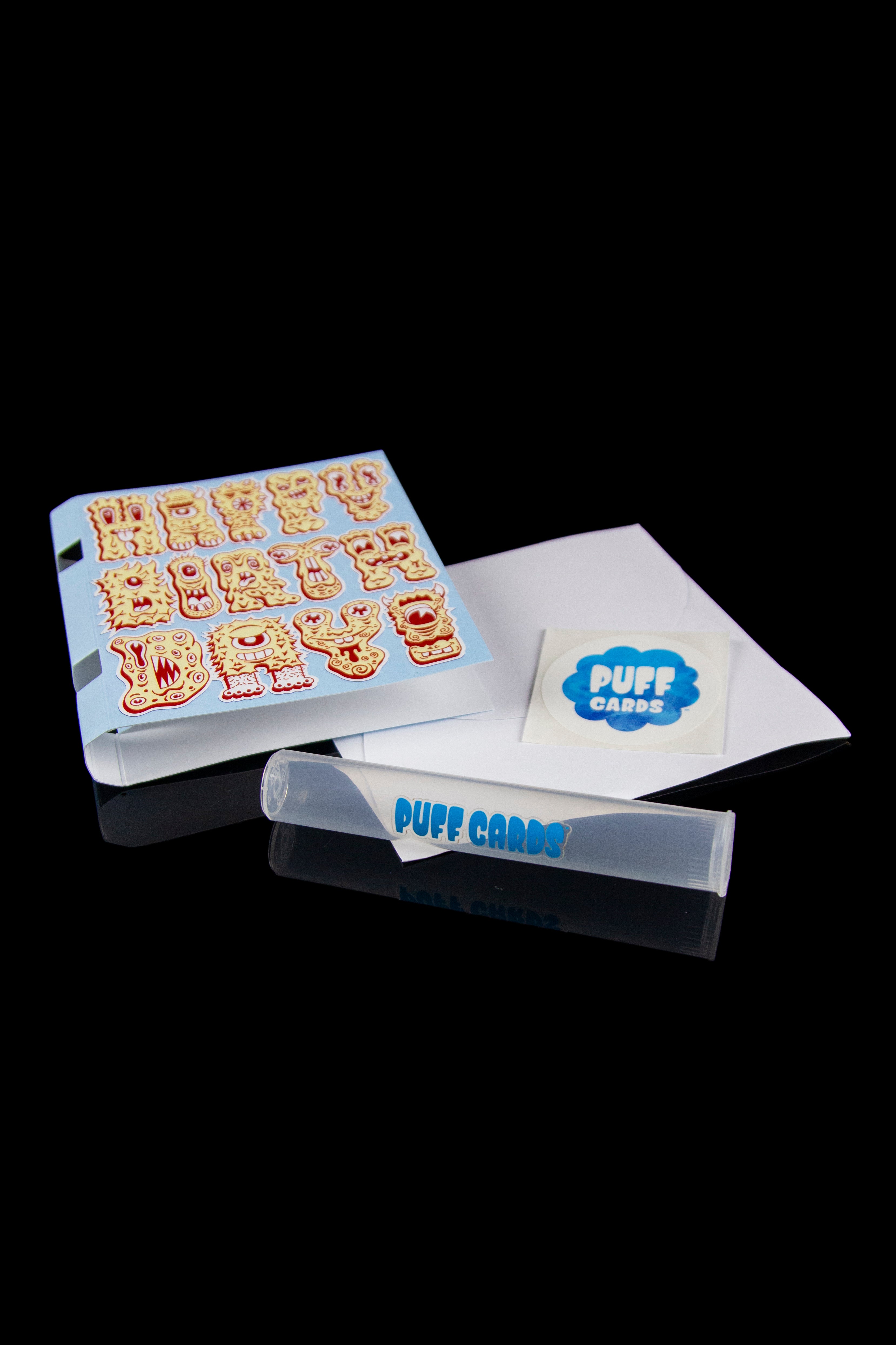 Puff Cards: Cannabis - Storing Greeting Card with Smell - Resistant Tube