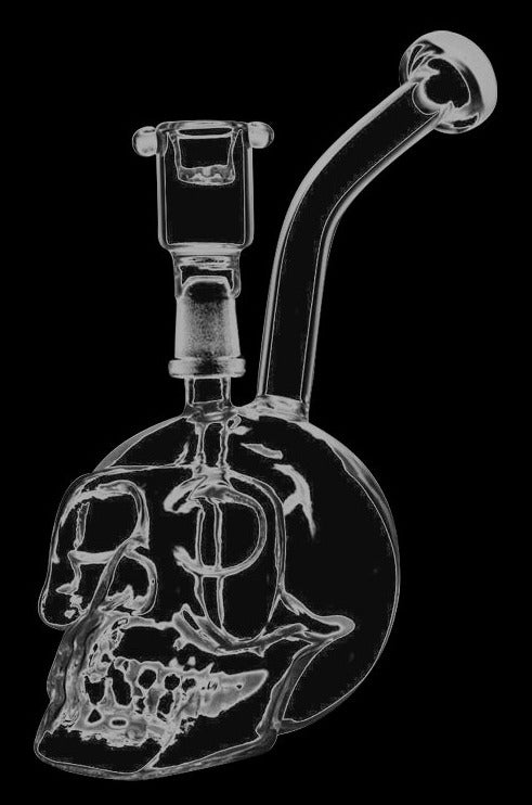 Skull-Shaped Glass Waterpipe - A Cool Smoking Companion