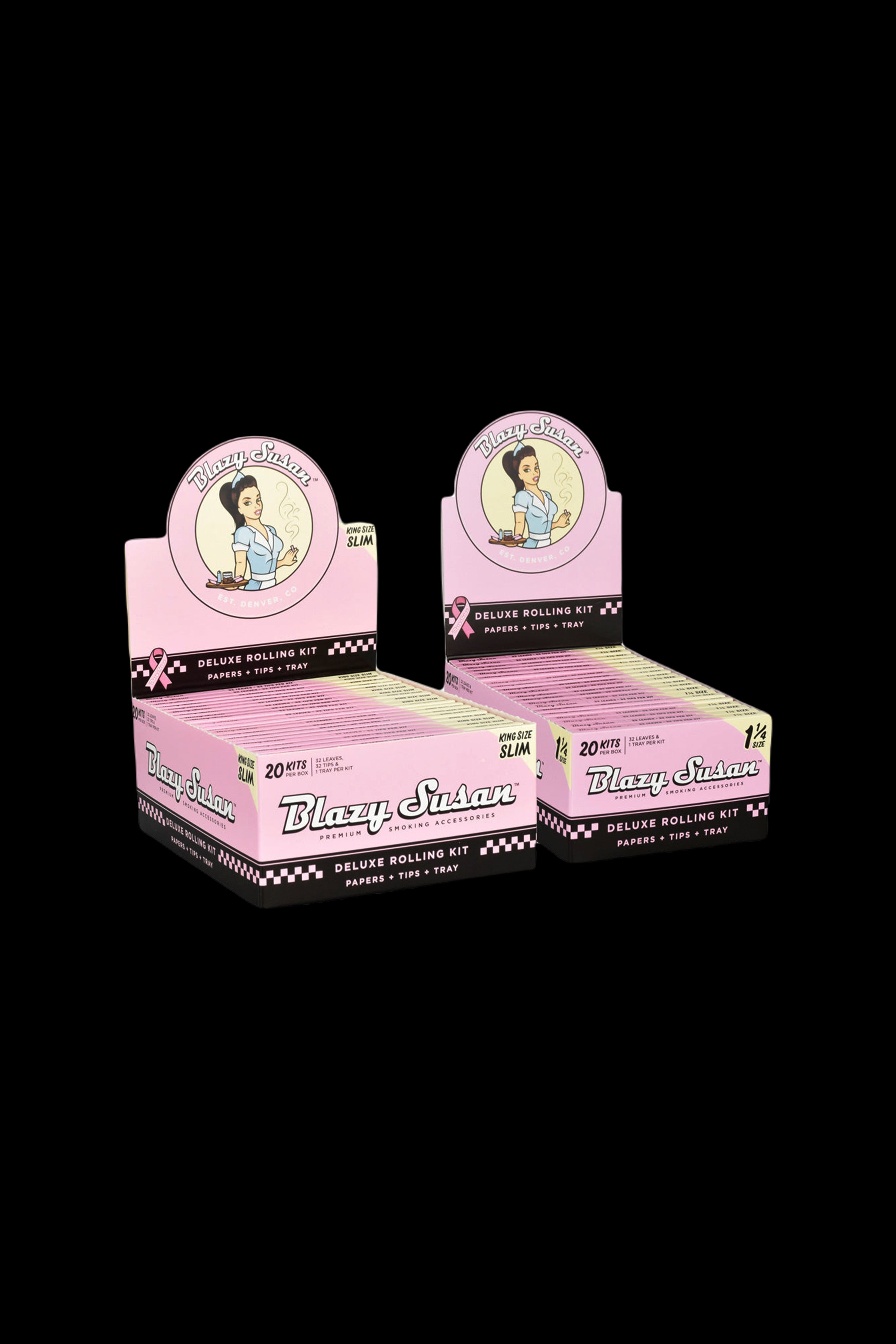 Blazy Susan Pink Papers Deluxe Rolling Kit - 20 Pack: The Ultimate On - the - Go Smoking Solution!