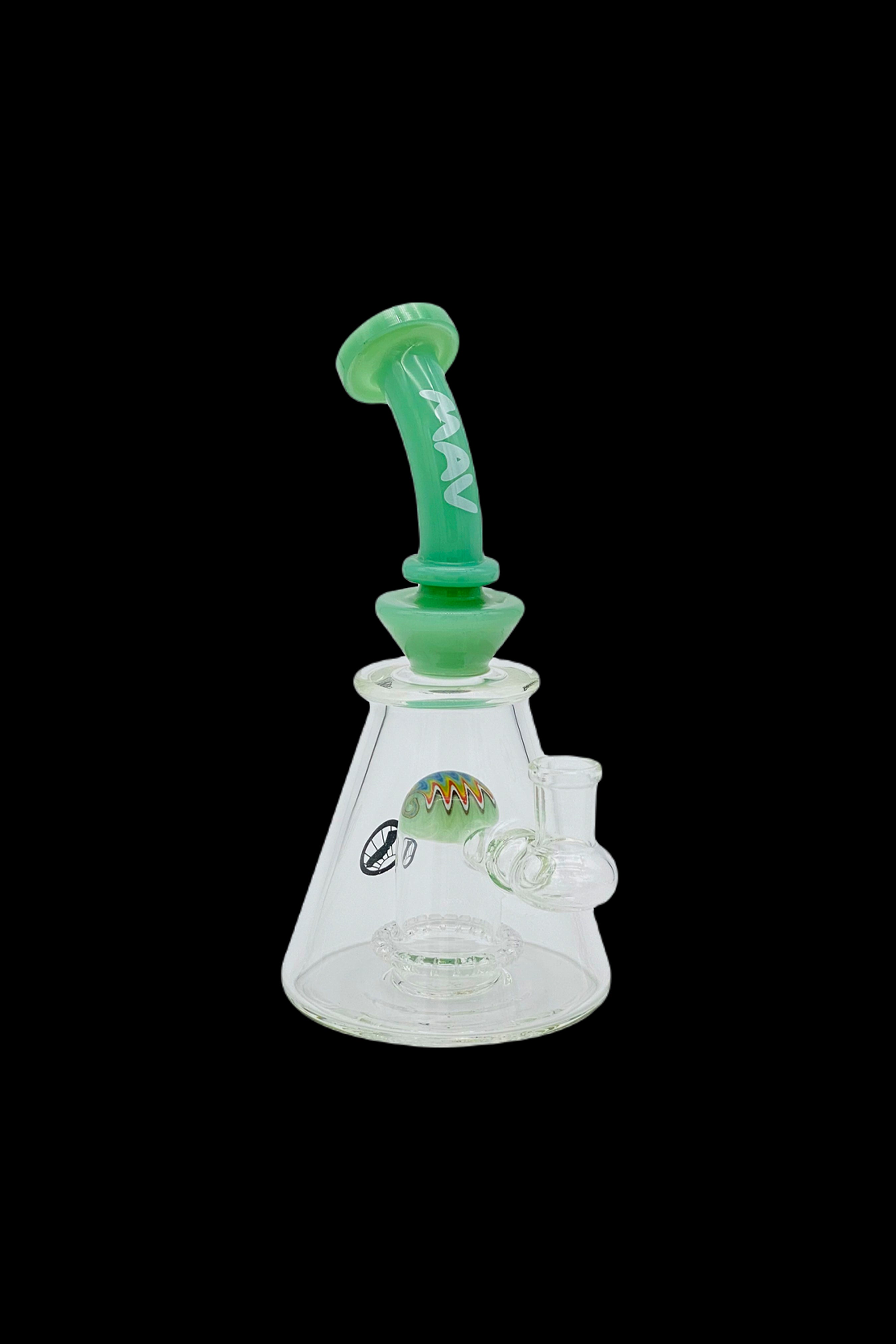 MAV Glass Reversal UFO Bent Neck Pyramid Water Pipe - A Stunning Smoking Essential