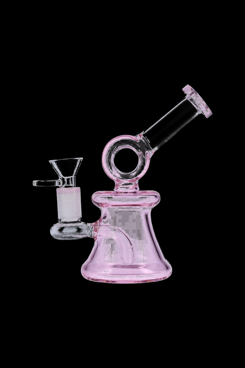 Stunning Glass Bubbler with Bell Base and Hoop Neck Design