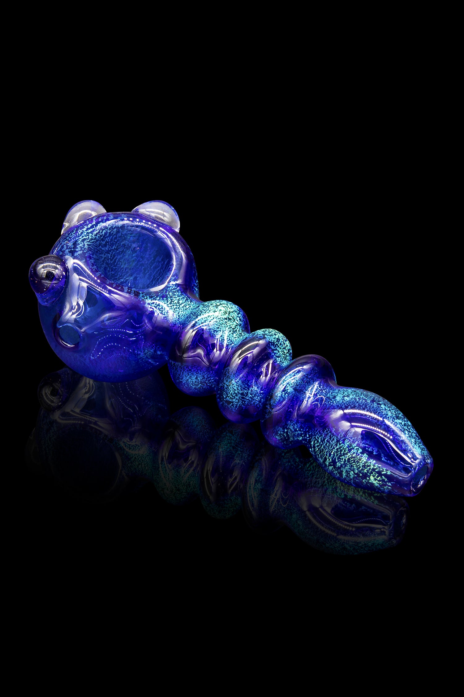 LA Pipes Andromeda Solid Blue Dichro Maria Ringed Spoon - A Stunning Piece