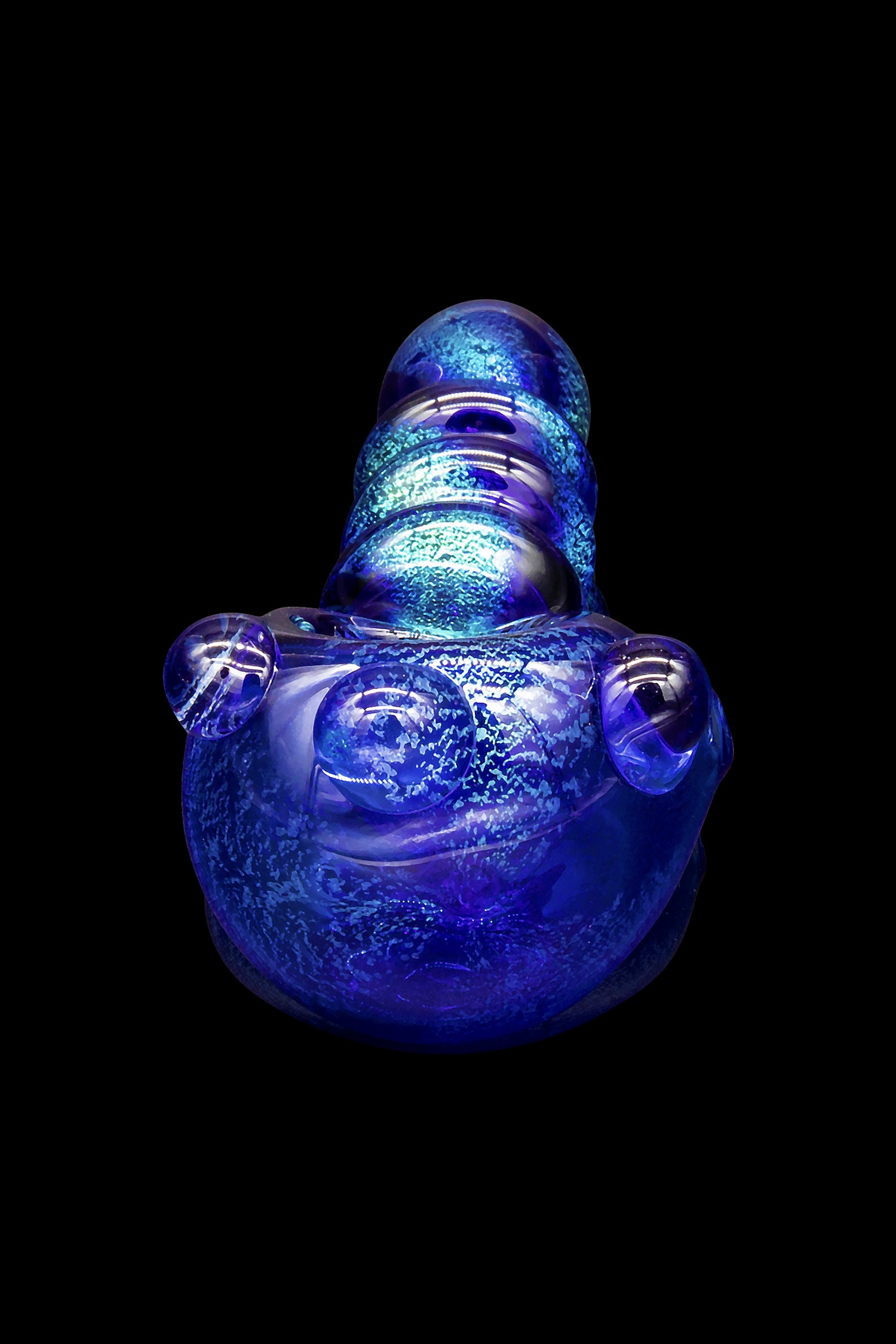 LA Pipes Andromeda Solid Blue Dichro Maria Ringed Spoon - A Stunning Piece