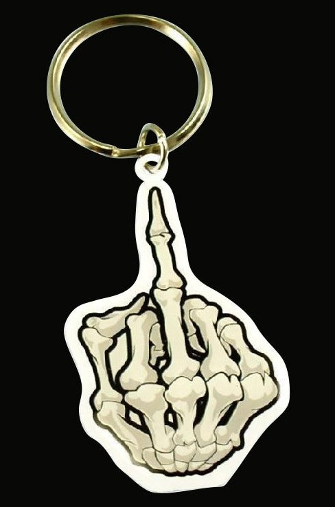 Cool Boney Finger Metal Keychain: Express Your Attitude!