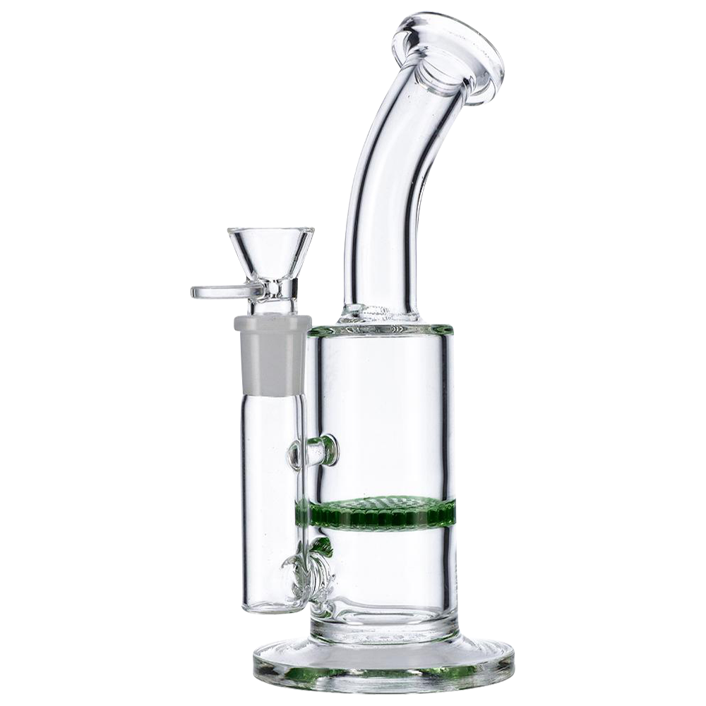 Stylish 9-Inch Glass Bubbler with HoneyComb Disc Perc