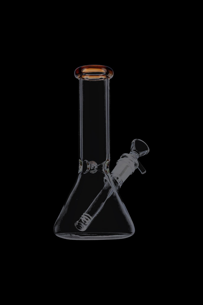 Exquisite Glass Beaker Base Ice Bong with Vibrant Colored Mouthpiece