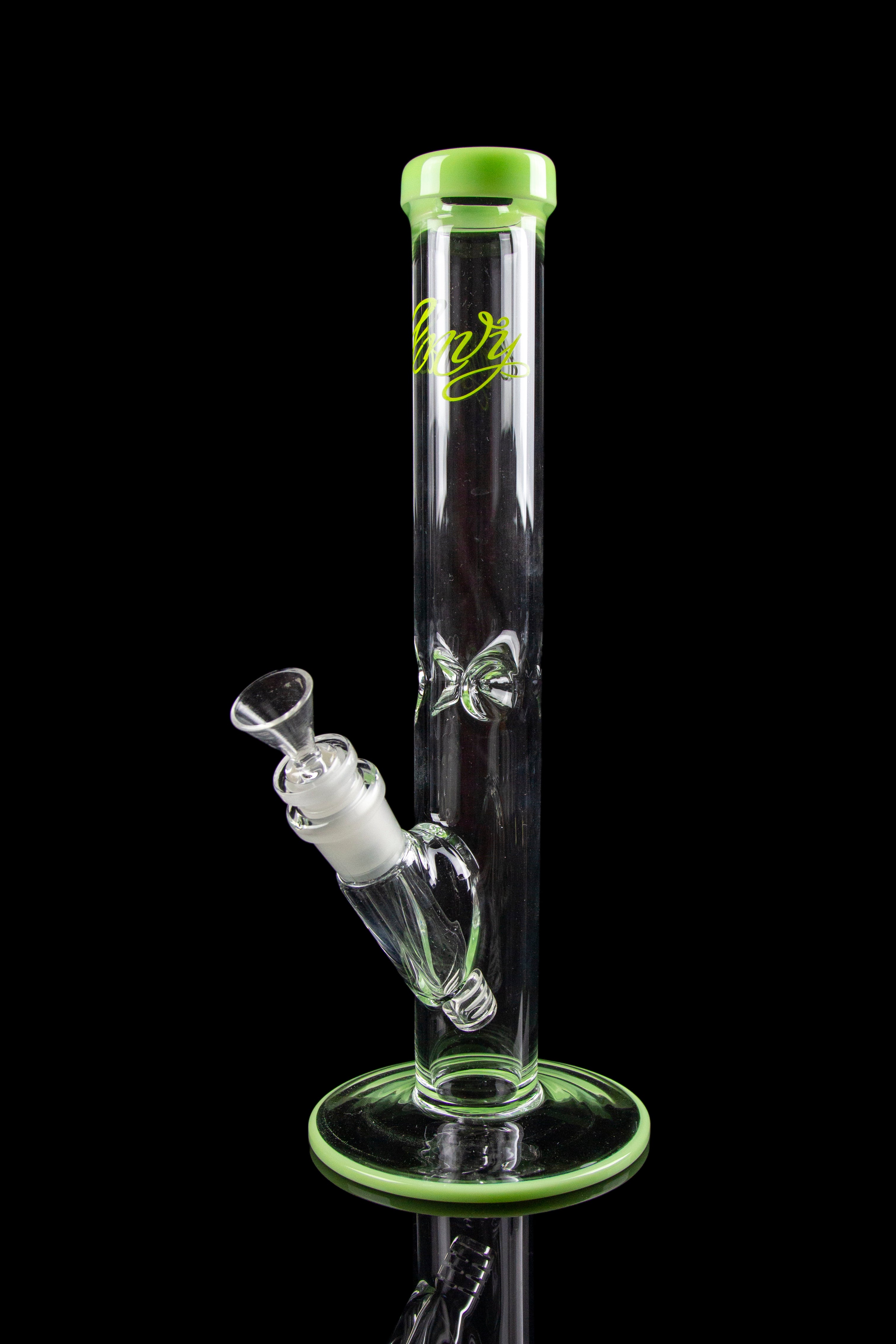 Envy 12-Inch Straight Tube Glass Piece with Stunning Colored Accents