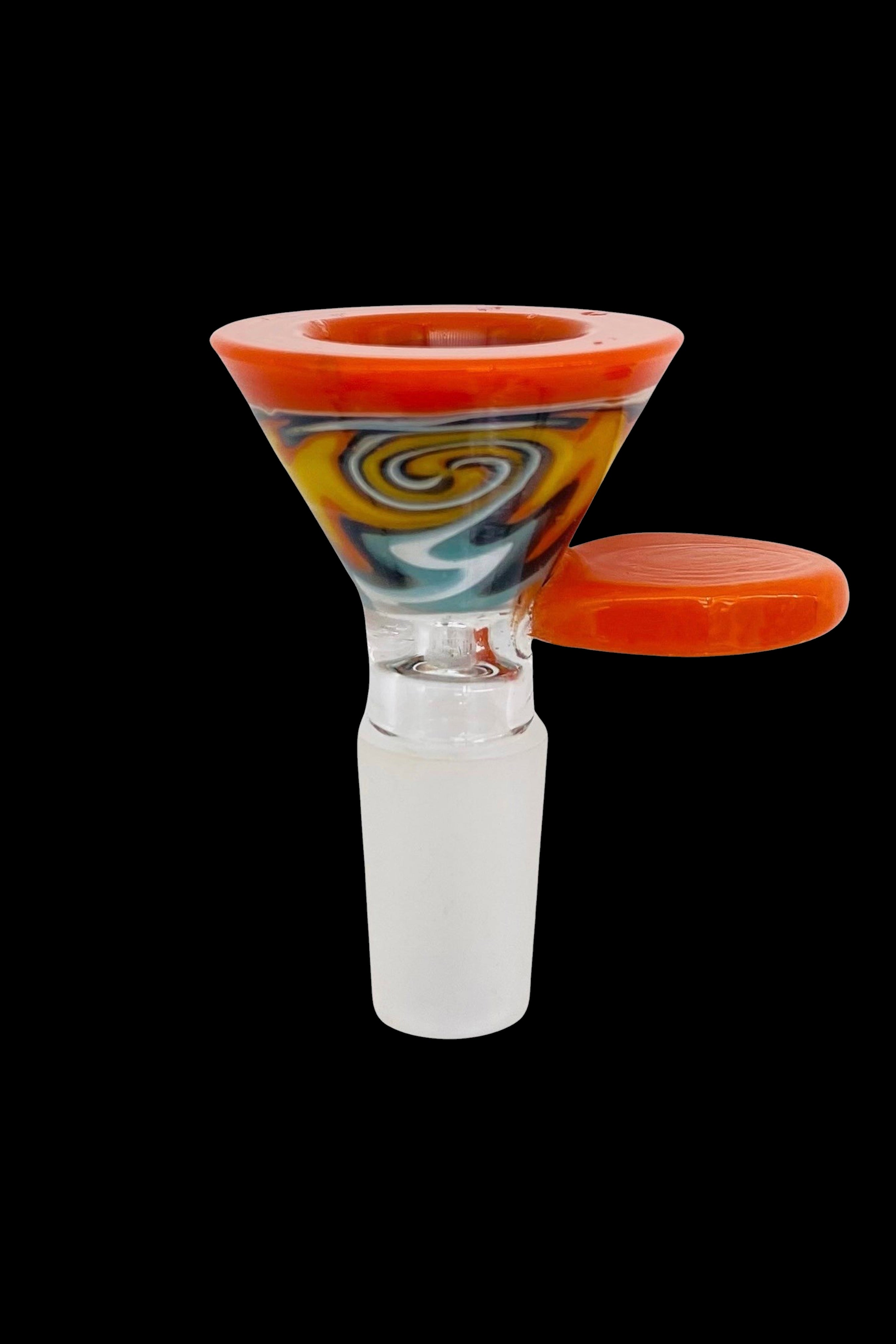 MAV Glass Flat Handle Wig Wag Cone Bong Bowl - A Stylish Smoking Essential