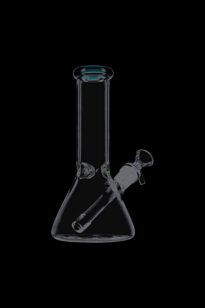 Exquisite Glass Beaker Base Ice Bong with Vibrant Colored Mouthpiece
