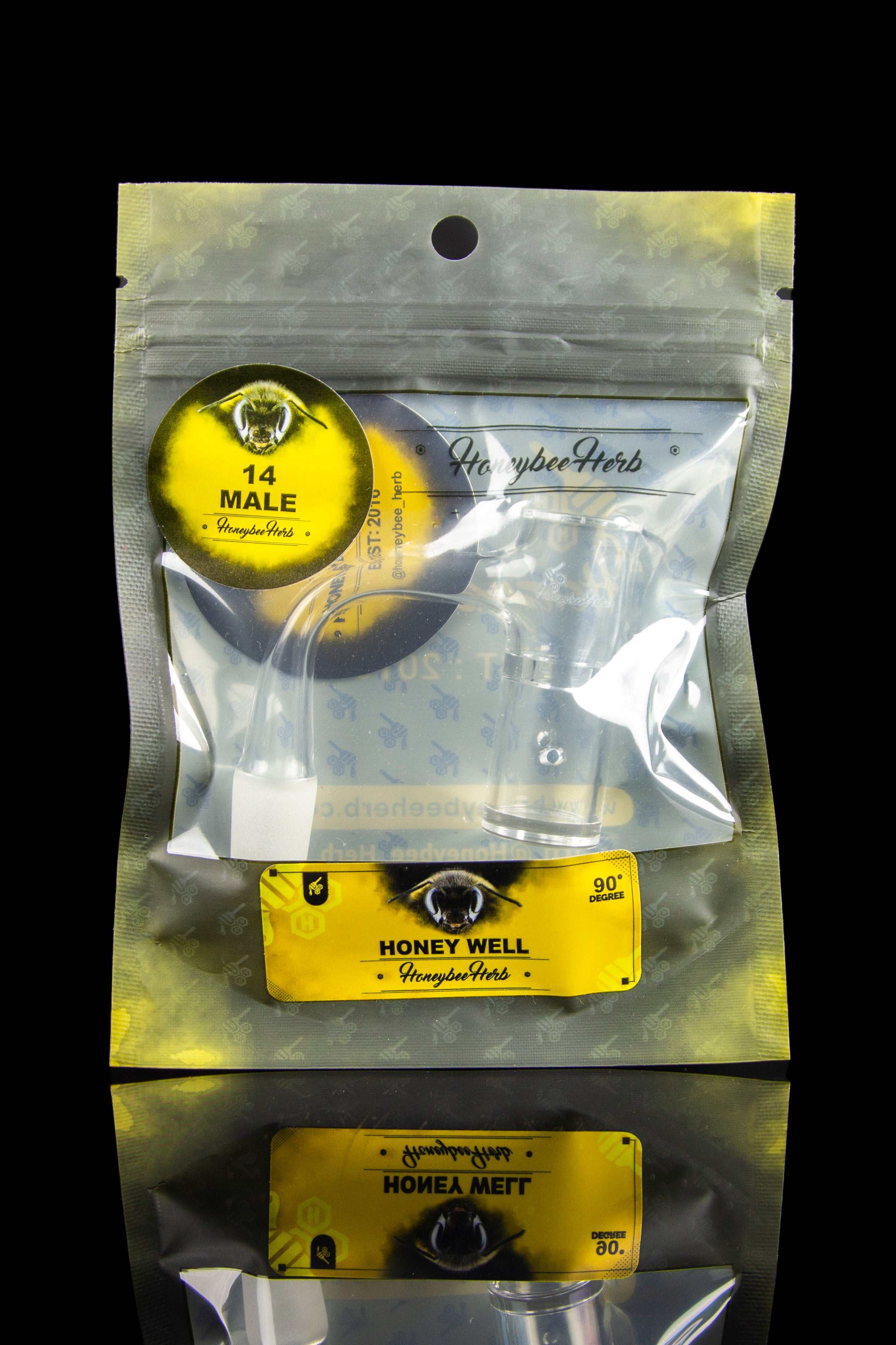 Honeybee Herb Honey Well Quartz Banger - Sleek Black Line
