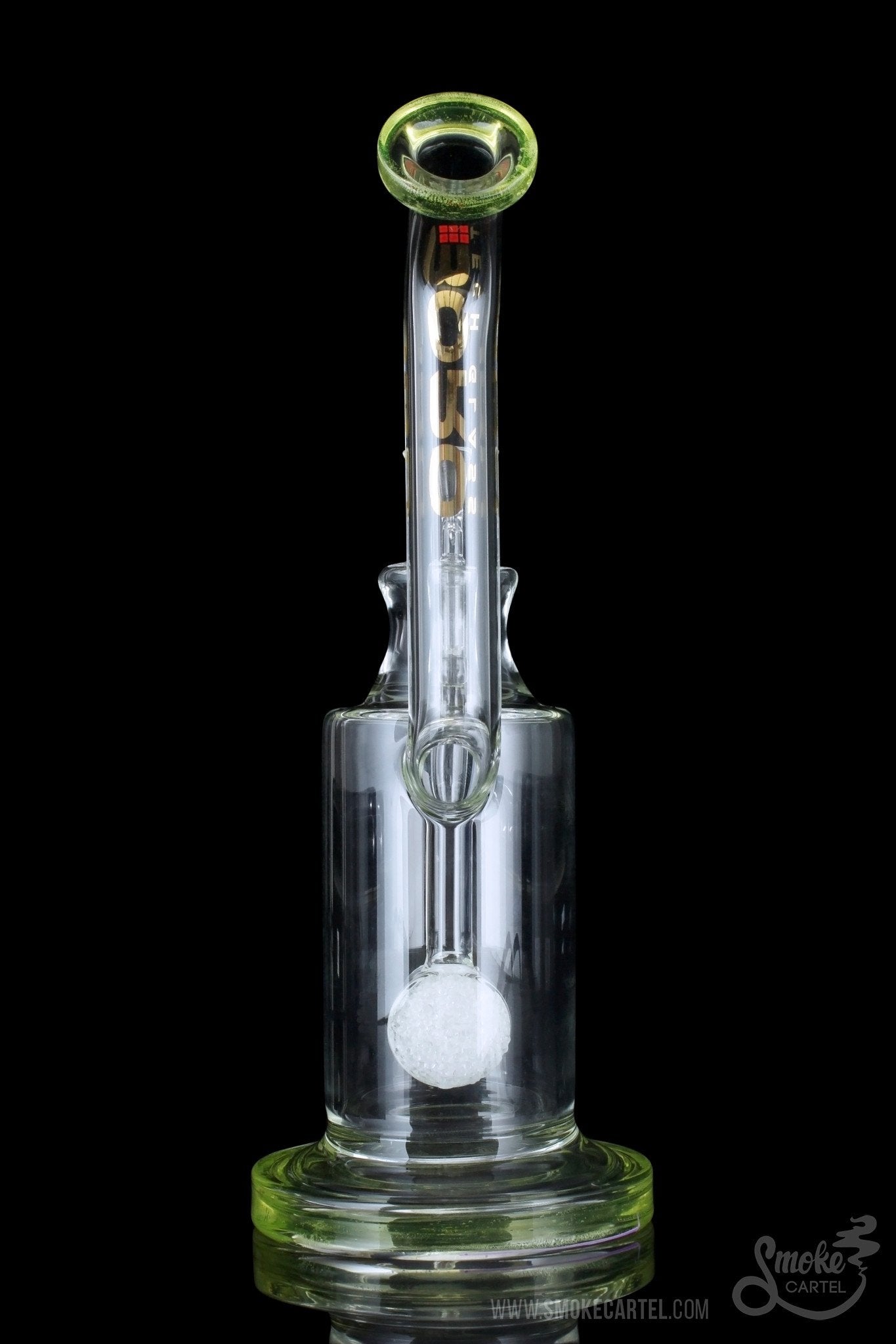 BoroTech Glass Rok Bubbler: Suspended Frit Drum Perc Magic