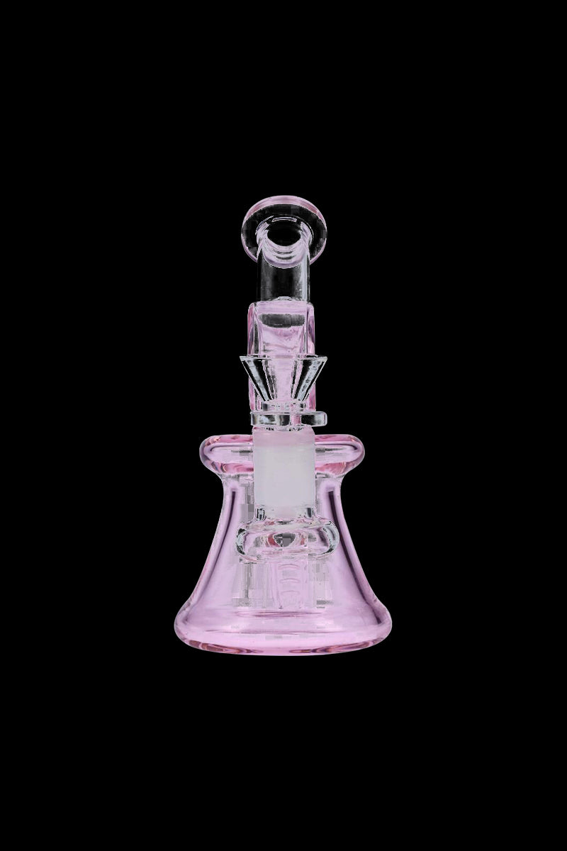Stunning Glass Bubbler with Bell Base and Hoop Neck Design