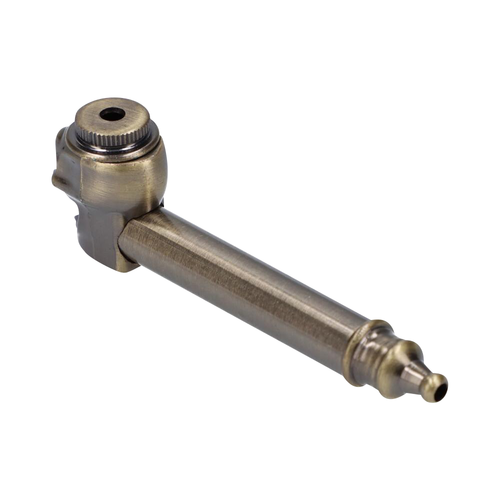 Stunning Metal Hand Pipe Featuring a Detailed Skull Head