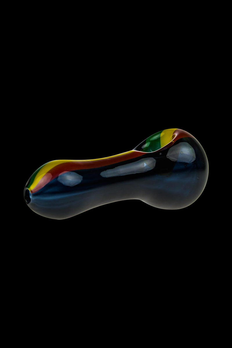 Black Rasta G-Spot Glass Spoon Pipe - A Unique Smoking Companion