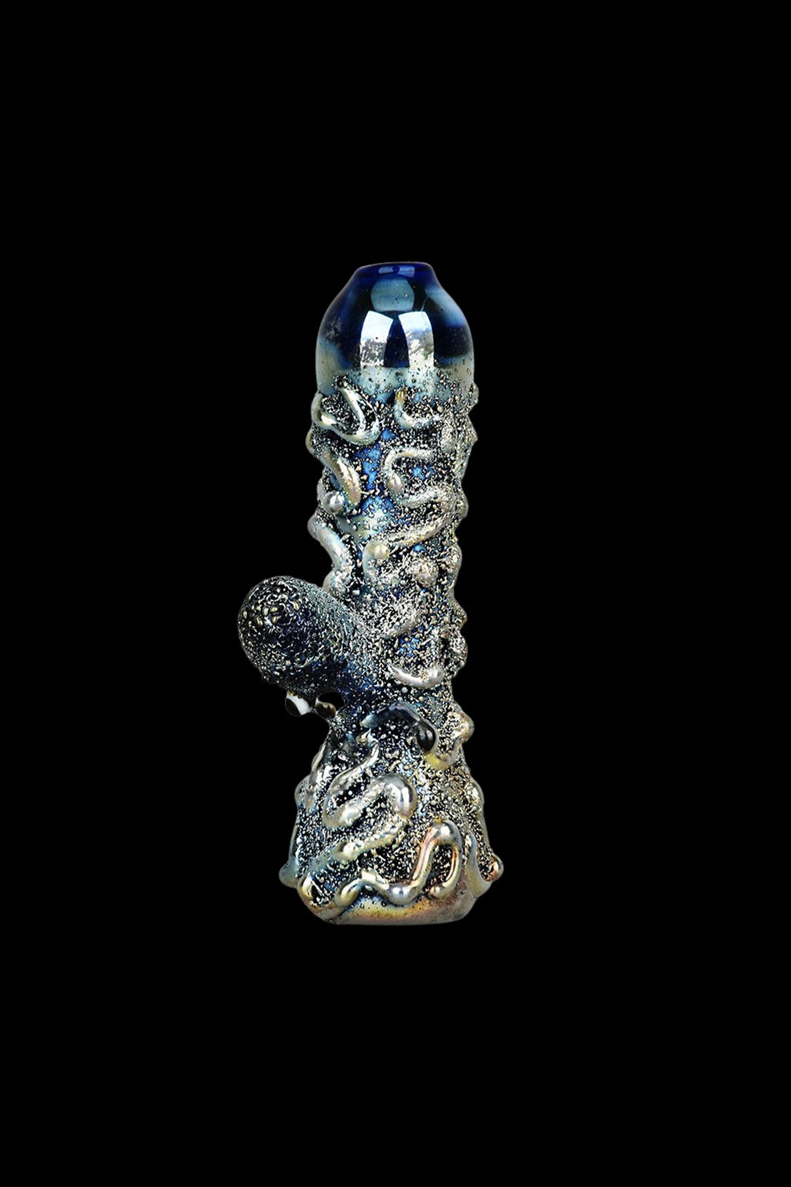 Enchanting Curious Kraken Metallic Electroplated Glass Chillum