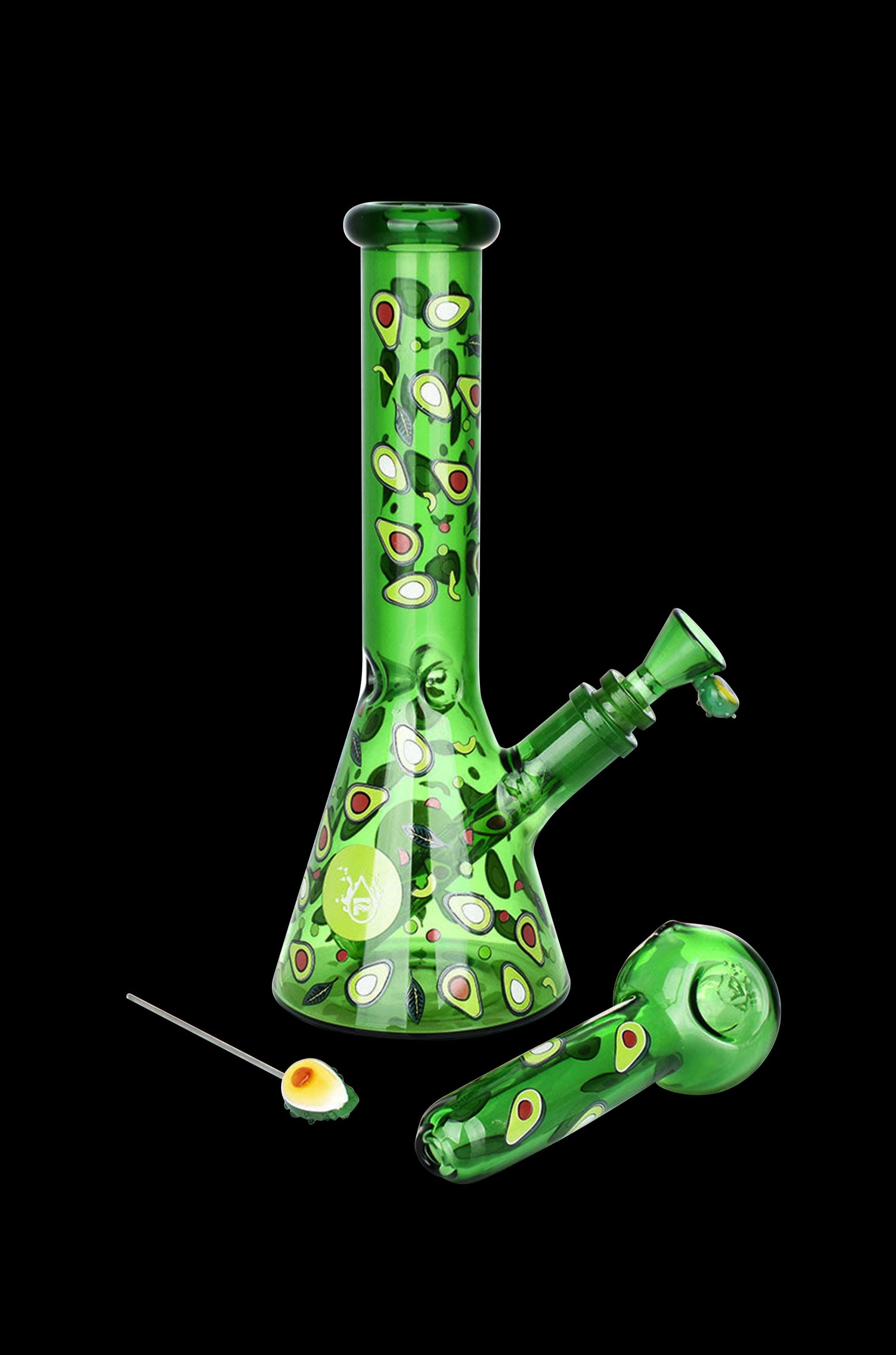Pulsar Fruit Series Avocado Gold Glow Pipe Set - The Ultimate Smoking Duo