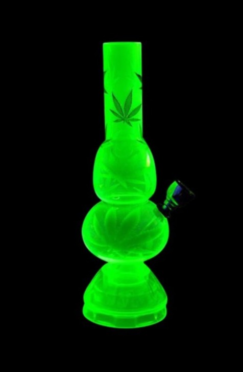 Stunning Mini Acrylic Double Bubble Water Pipe with Integrated Grinder Base