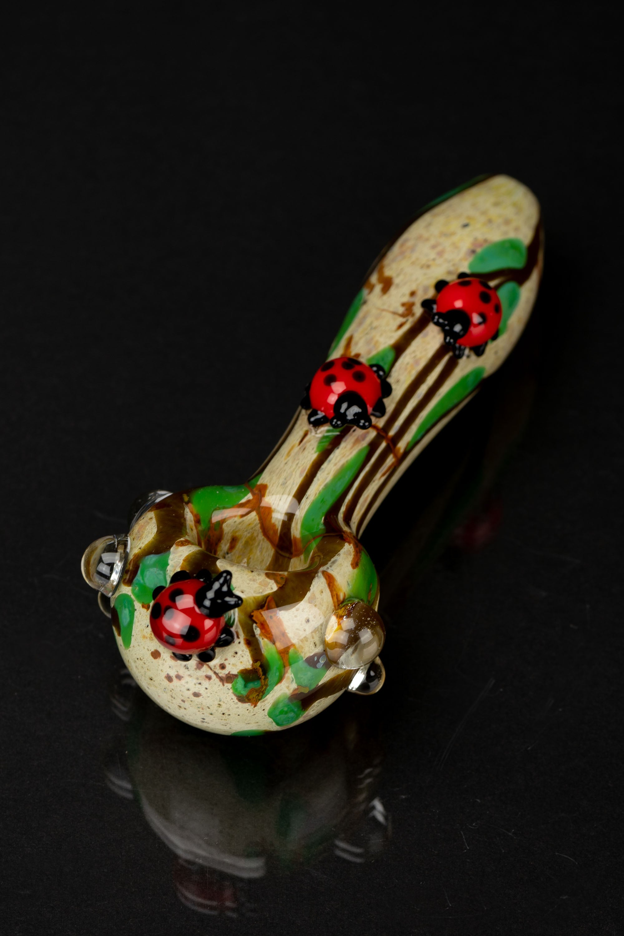 Empire Glassworks Lady Bug Mini Spoon Pipe - A Colorful Delight